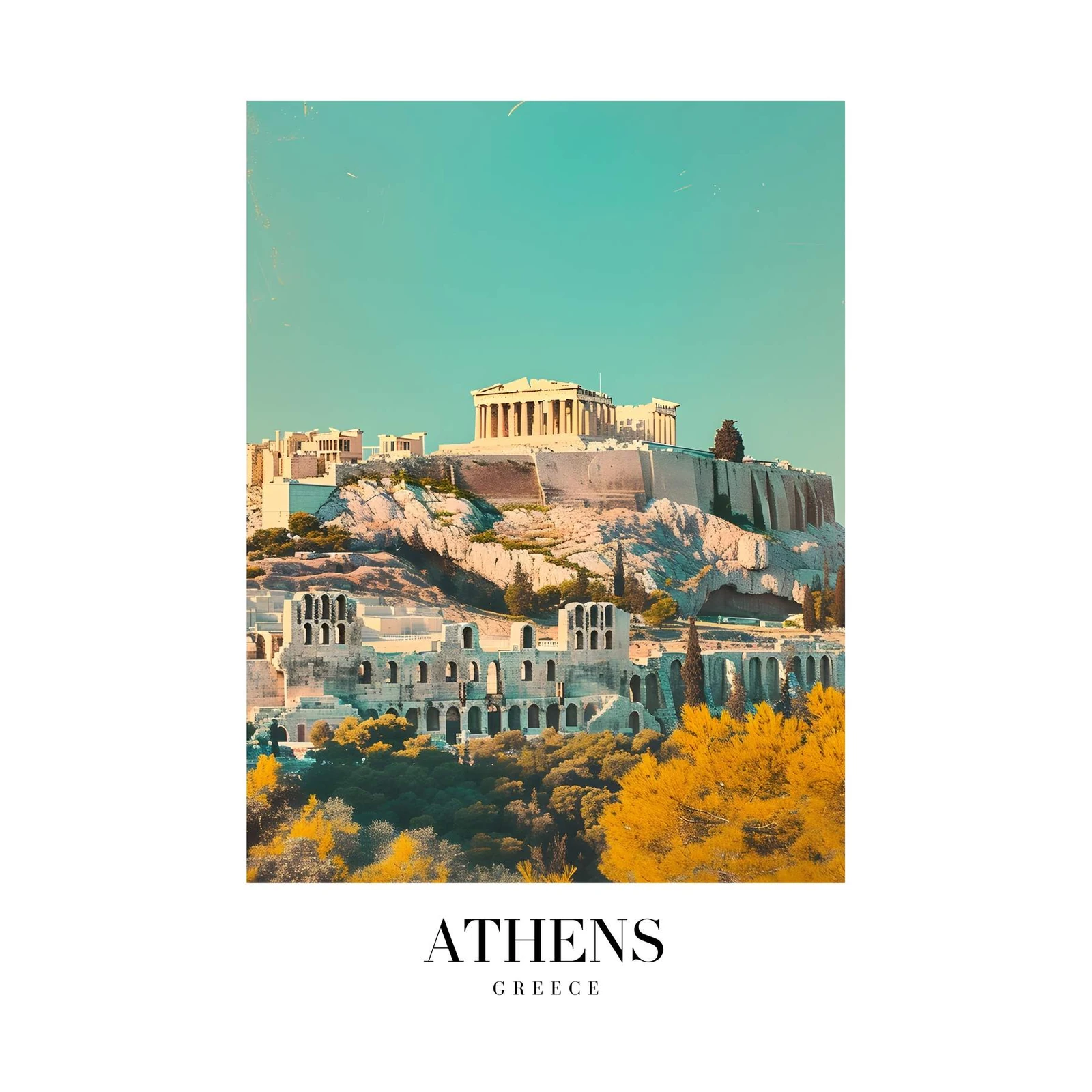 Ancient Athens Acropolis Wall Art - Travel Art