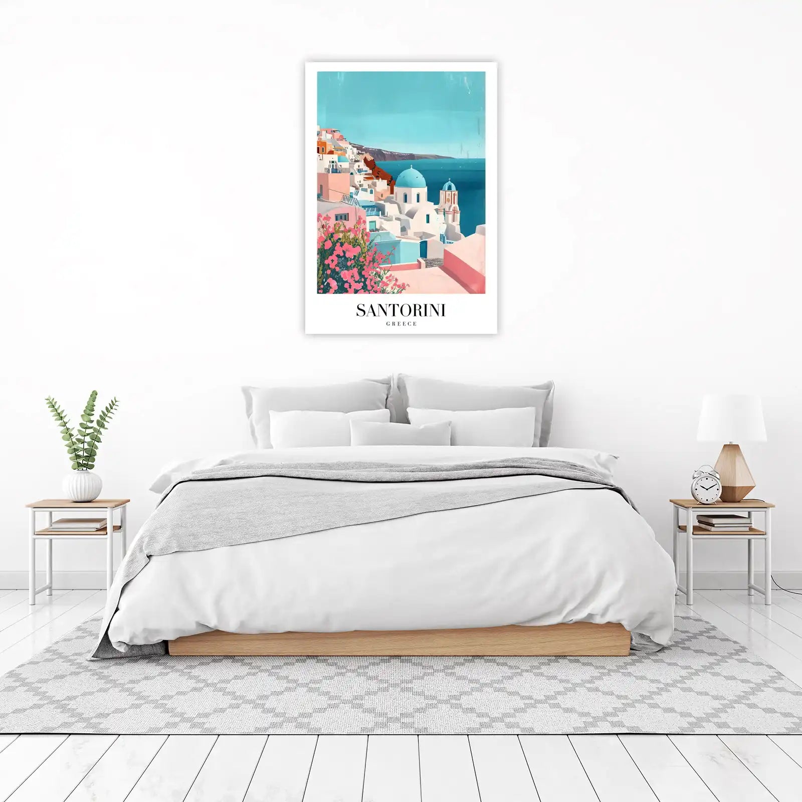 Santorini Greece Vibrant Island Wall Art