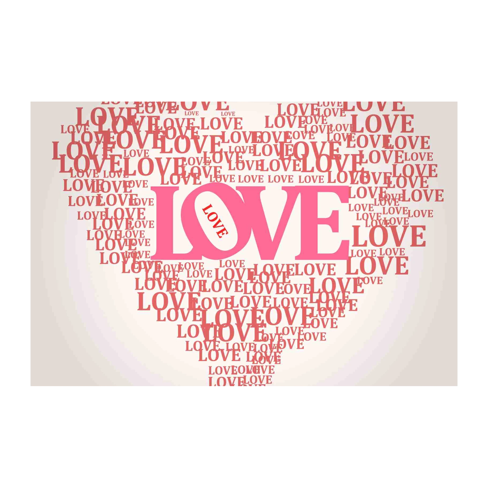 Heart of Love Word Cloud Wall Art
