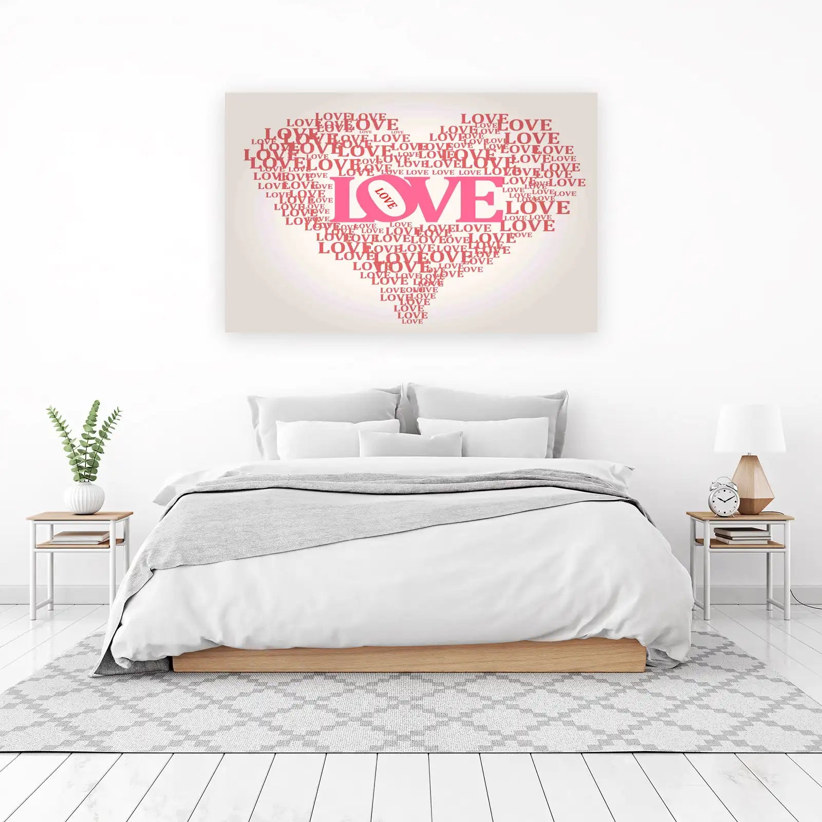 Heart of Love Word Cloud Wall Art