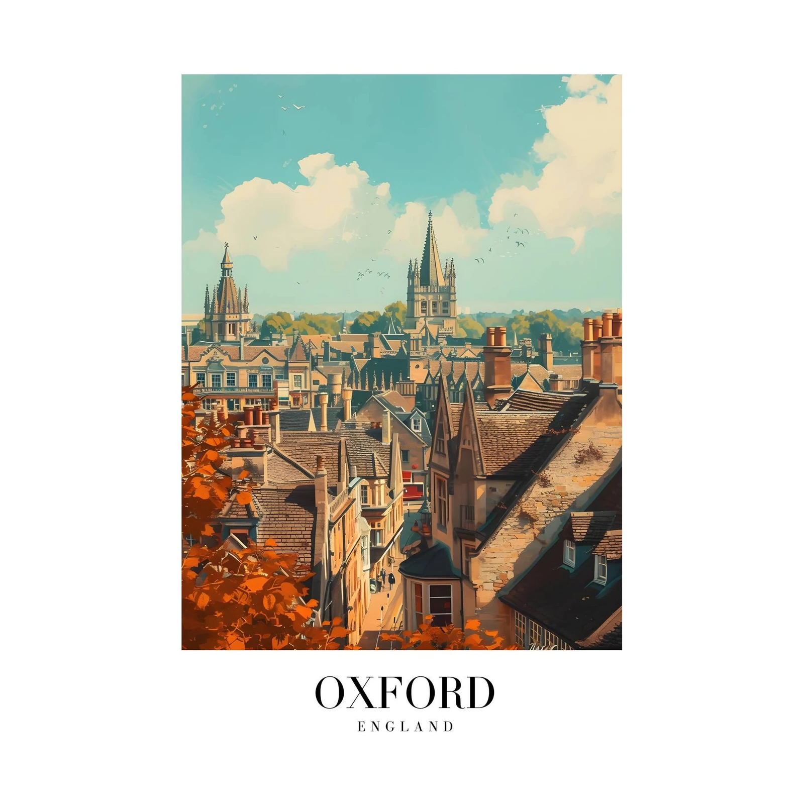 Vibrant Oxford Cityscape Wall Art