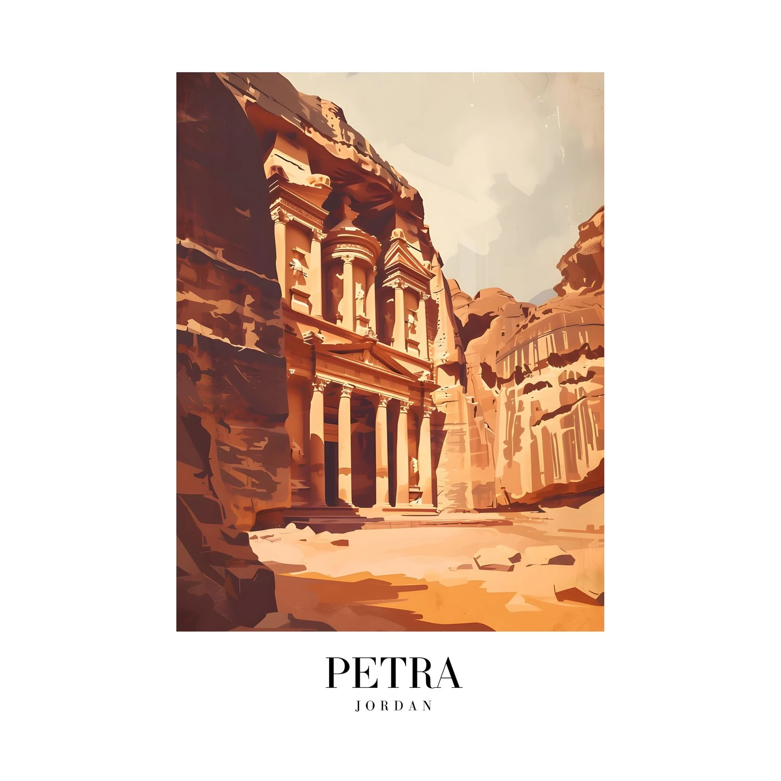 Ancient Petra Jordan Cityscape Wall Art