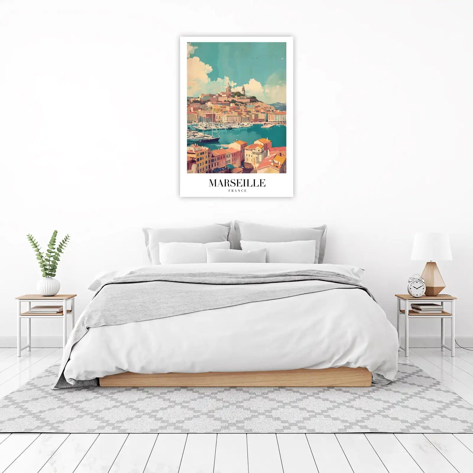 Marseille Harbor Vintage Travel Poster Wall Art