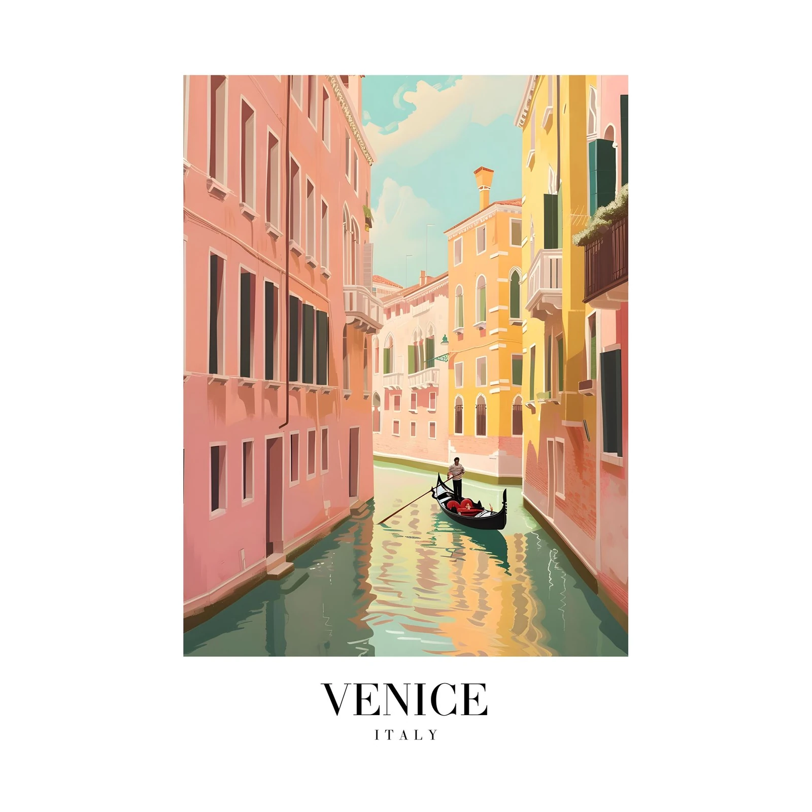 Romantic Gondola Ride Venice Italy Wall Art