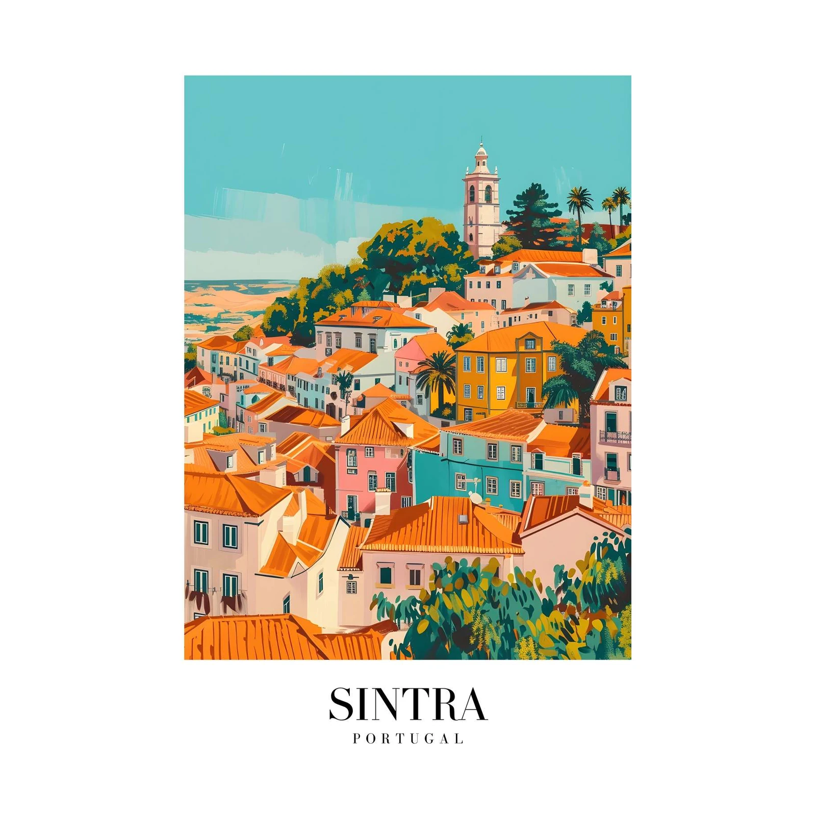 Vibrant Sintra Portugal Cityscape Wall Art