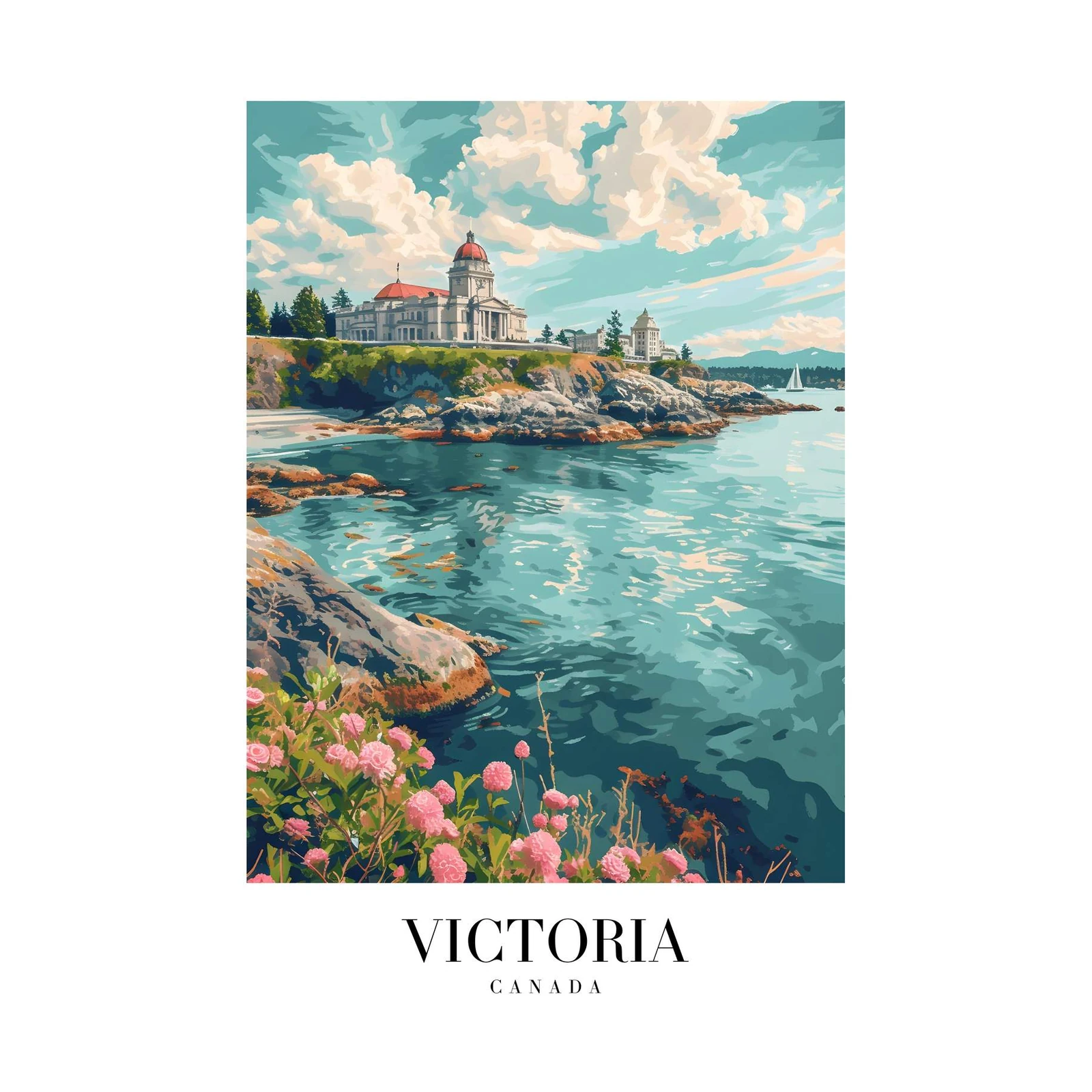 Victoria BC Coastal Blooms Wall Art