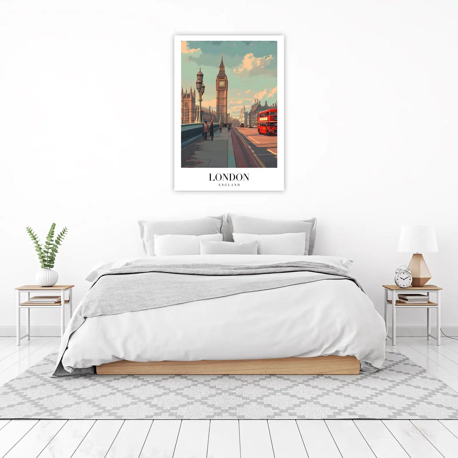 Iconic London Big Ben & Bus Wall Art