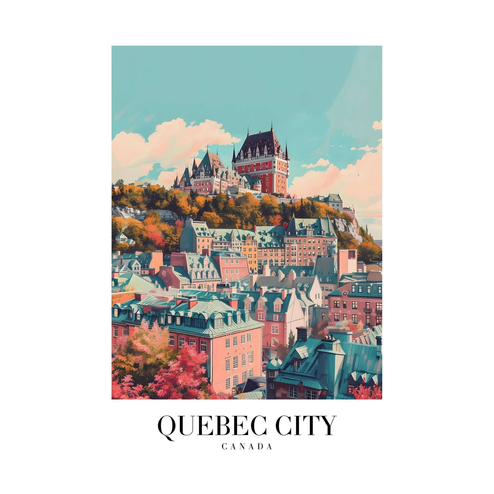 Vibrant Quebec City Skyline Wall Art