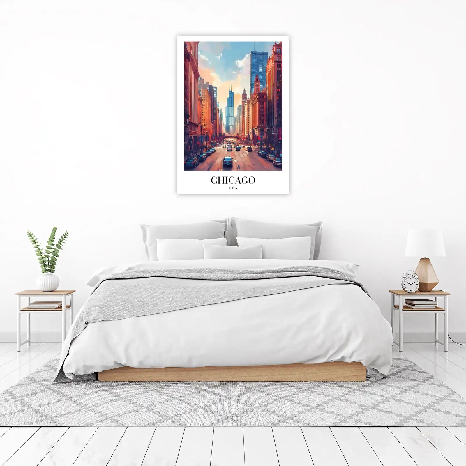 Vibrant Chicago Skyline Wall Art