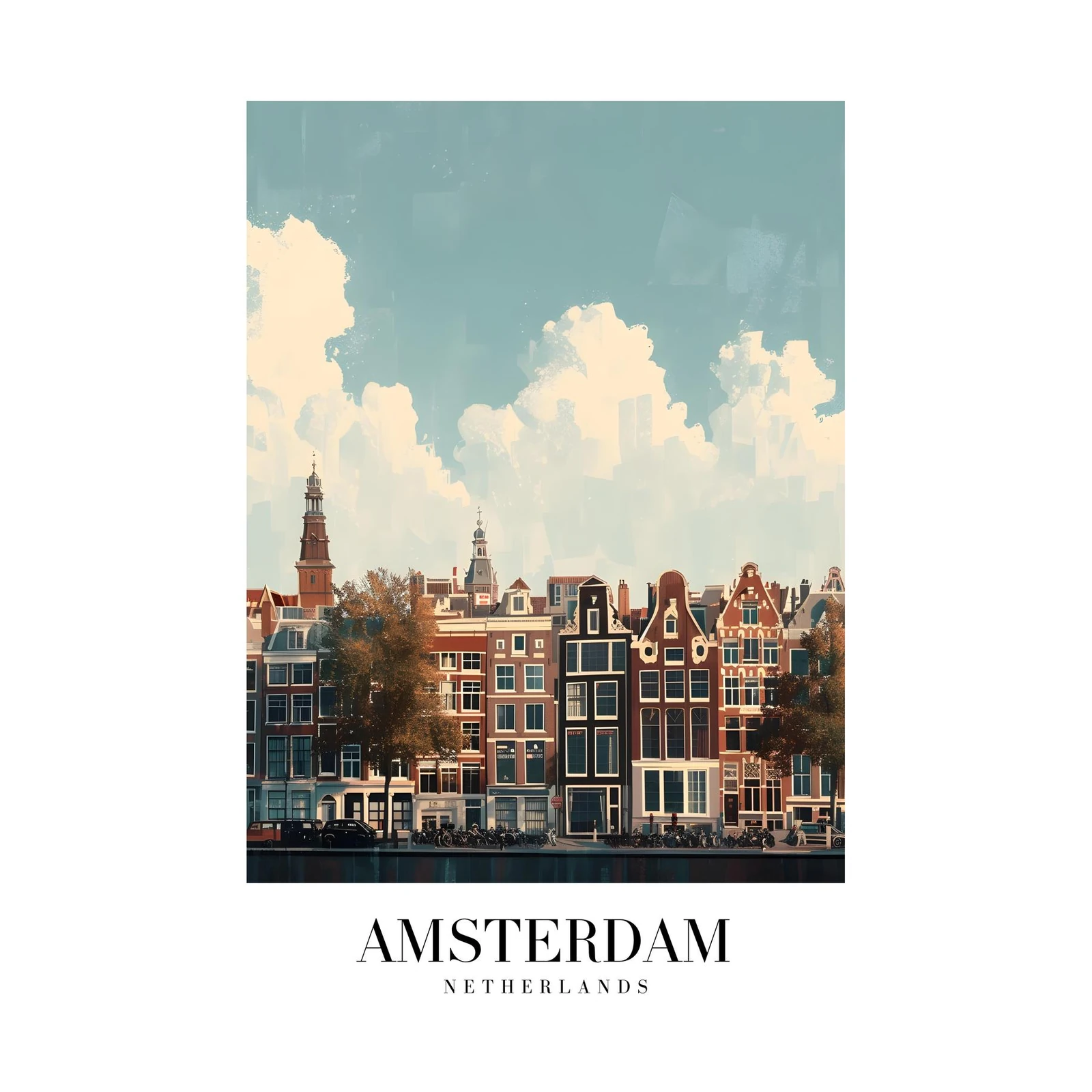 Amsterdam Canal Houses Landscape Wall Art