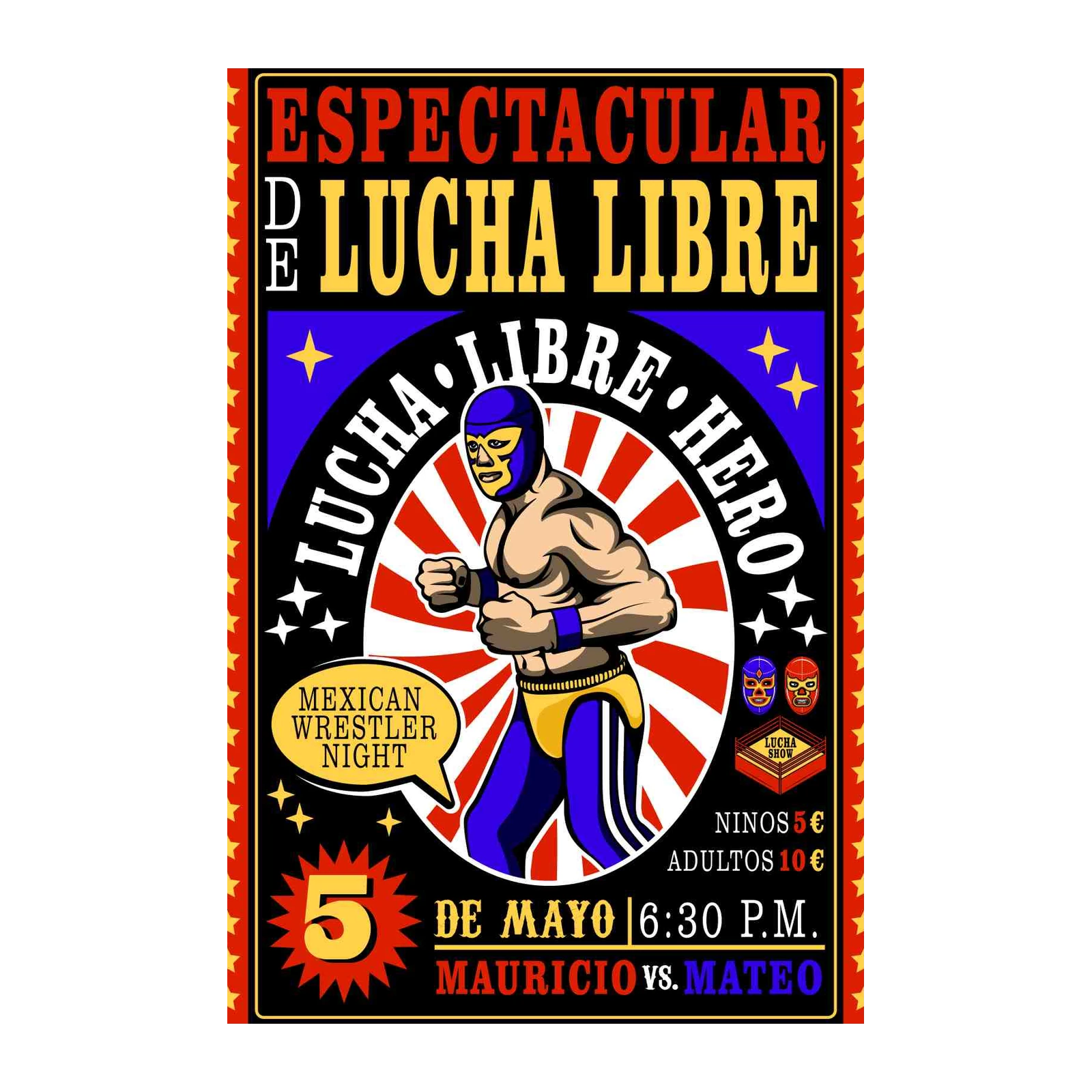 Spectacular Lucha Libre Hero Wall Art
