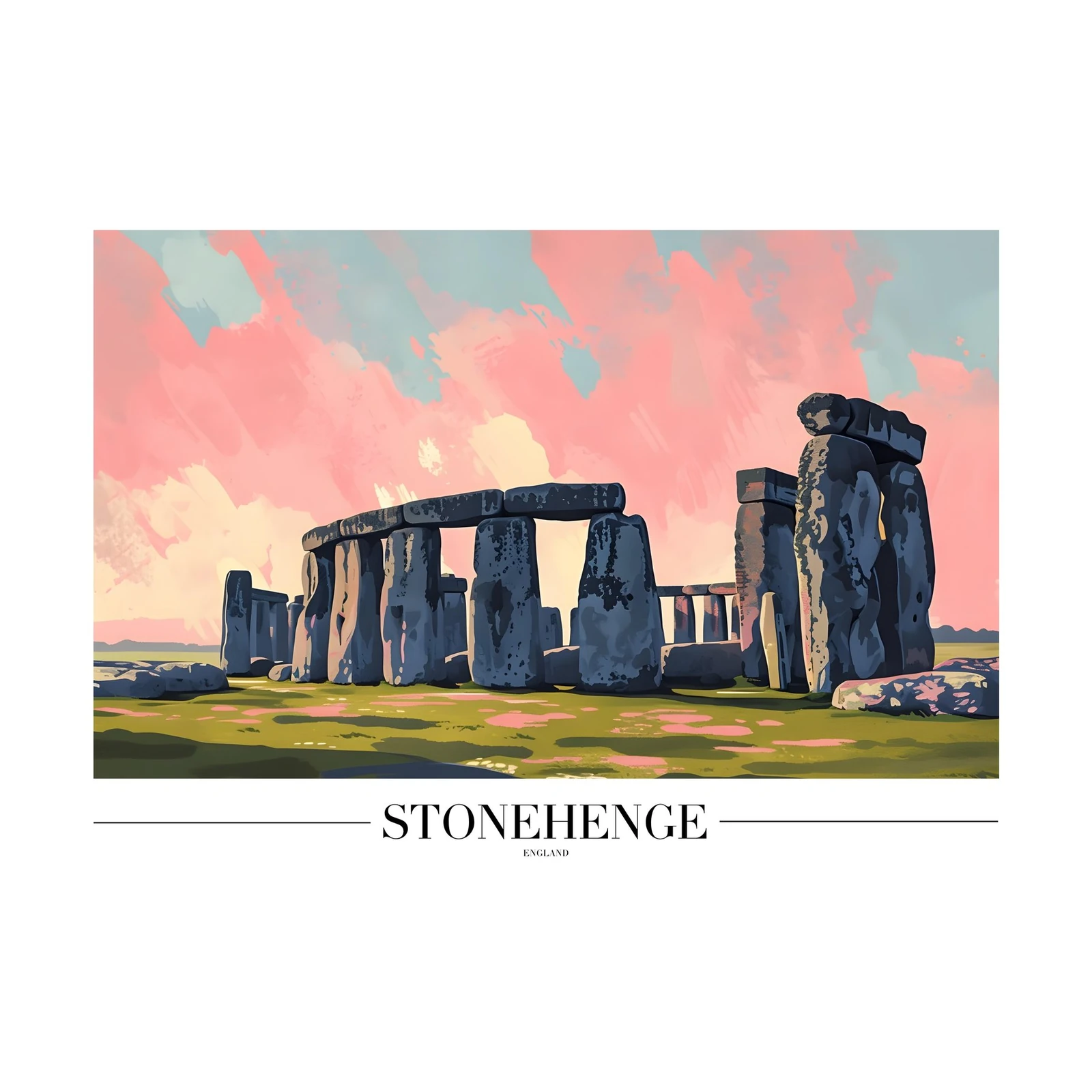 Mystical Stonehenge Sunset Wall Art
