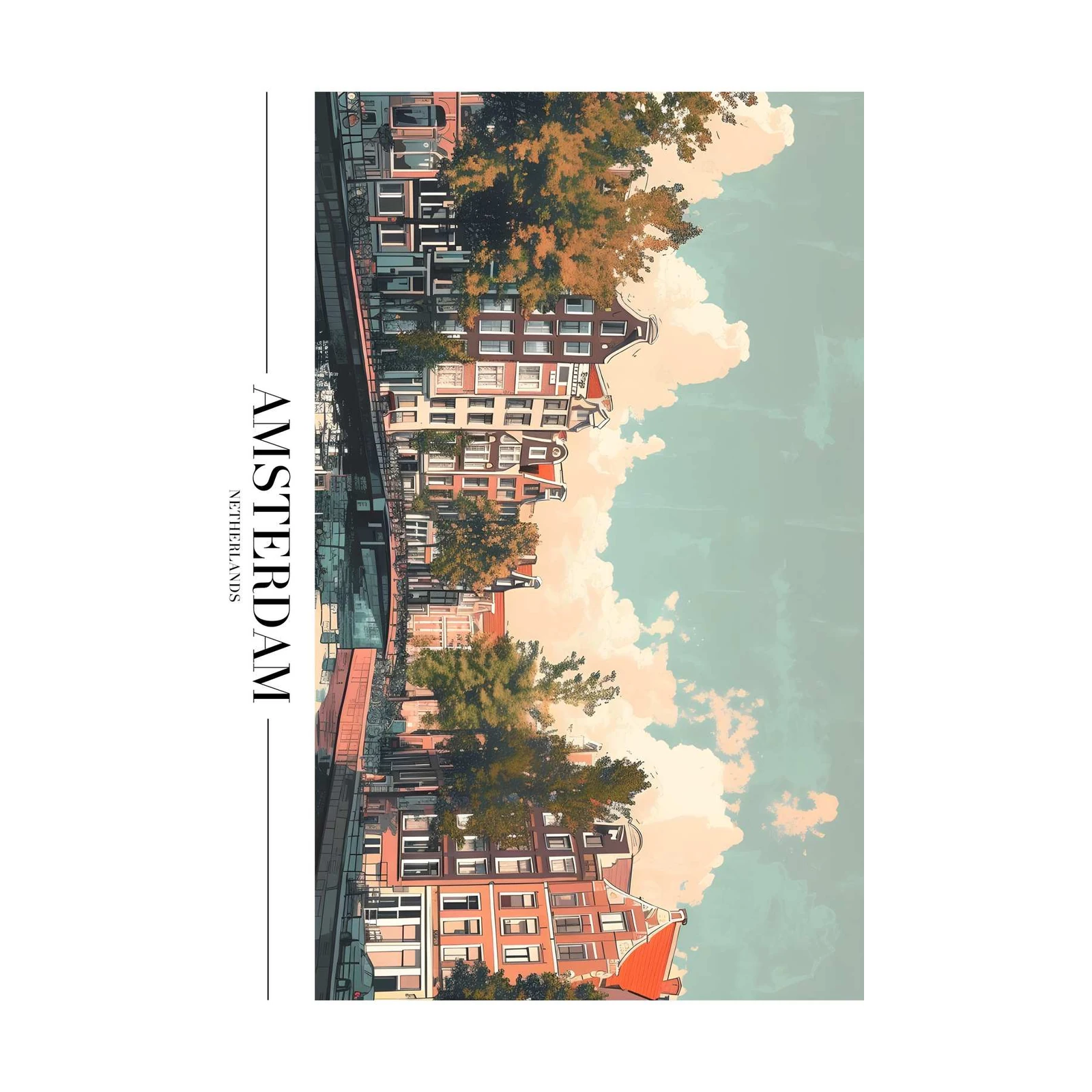 Captivating Amsterdam Canal Scene Wall Art
