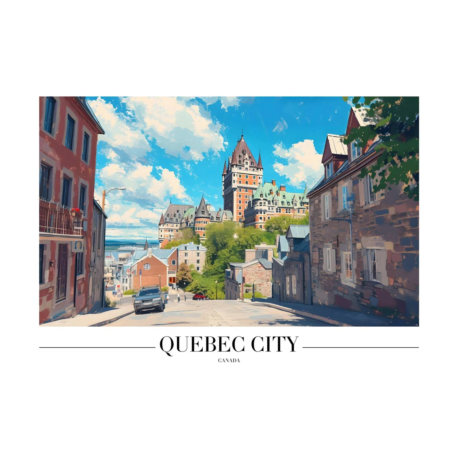 Quebec City Skyline Wall Art - Travel Art