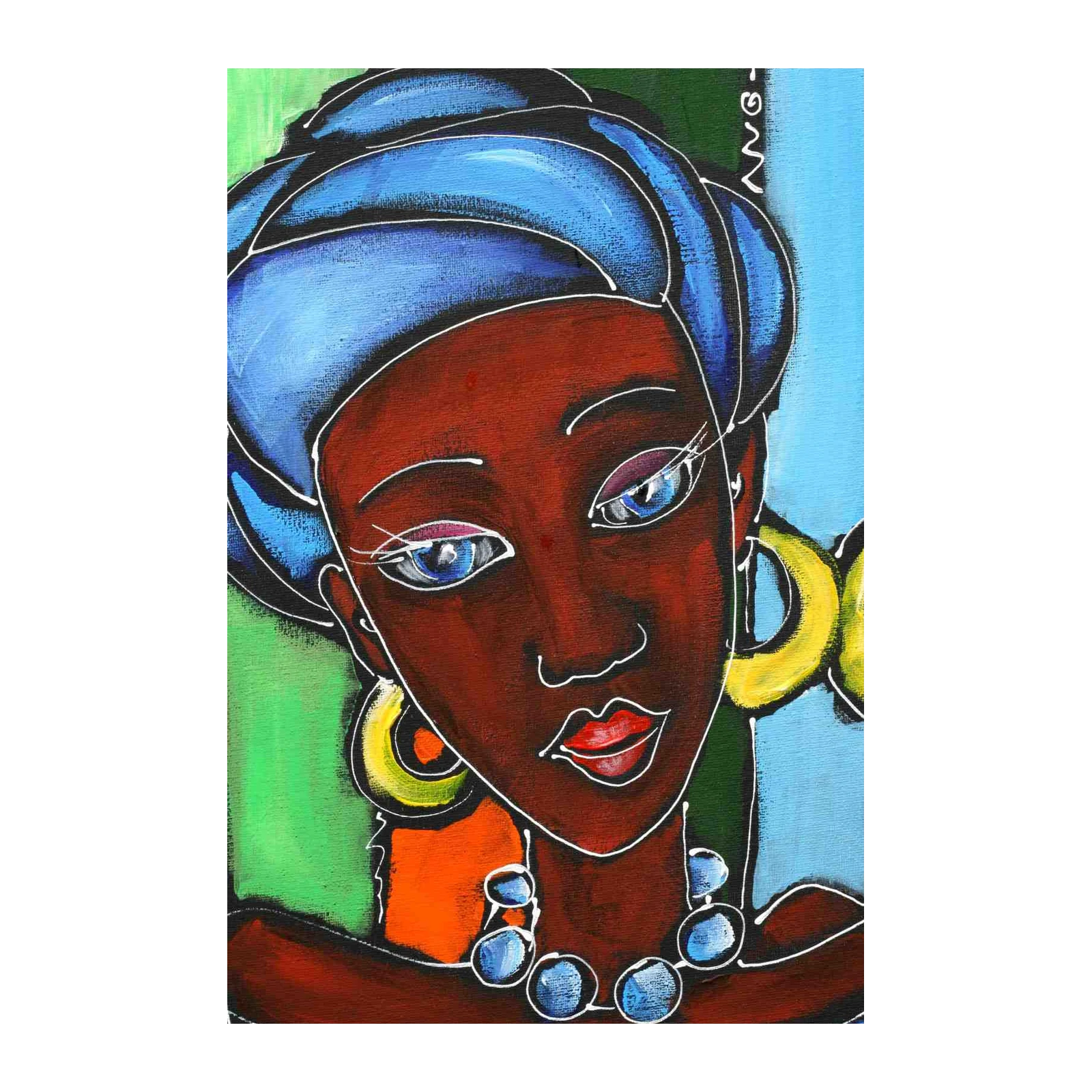 Vibrant African Woman Portrait Wall Art