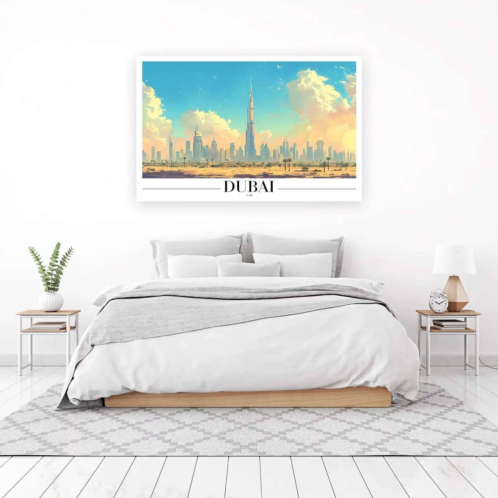 Vibrant Dubai Skyline Wall Art | Cityscape Art