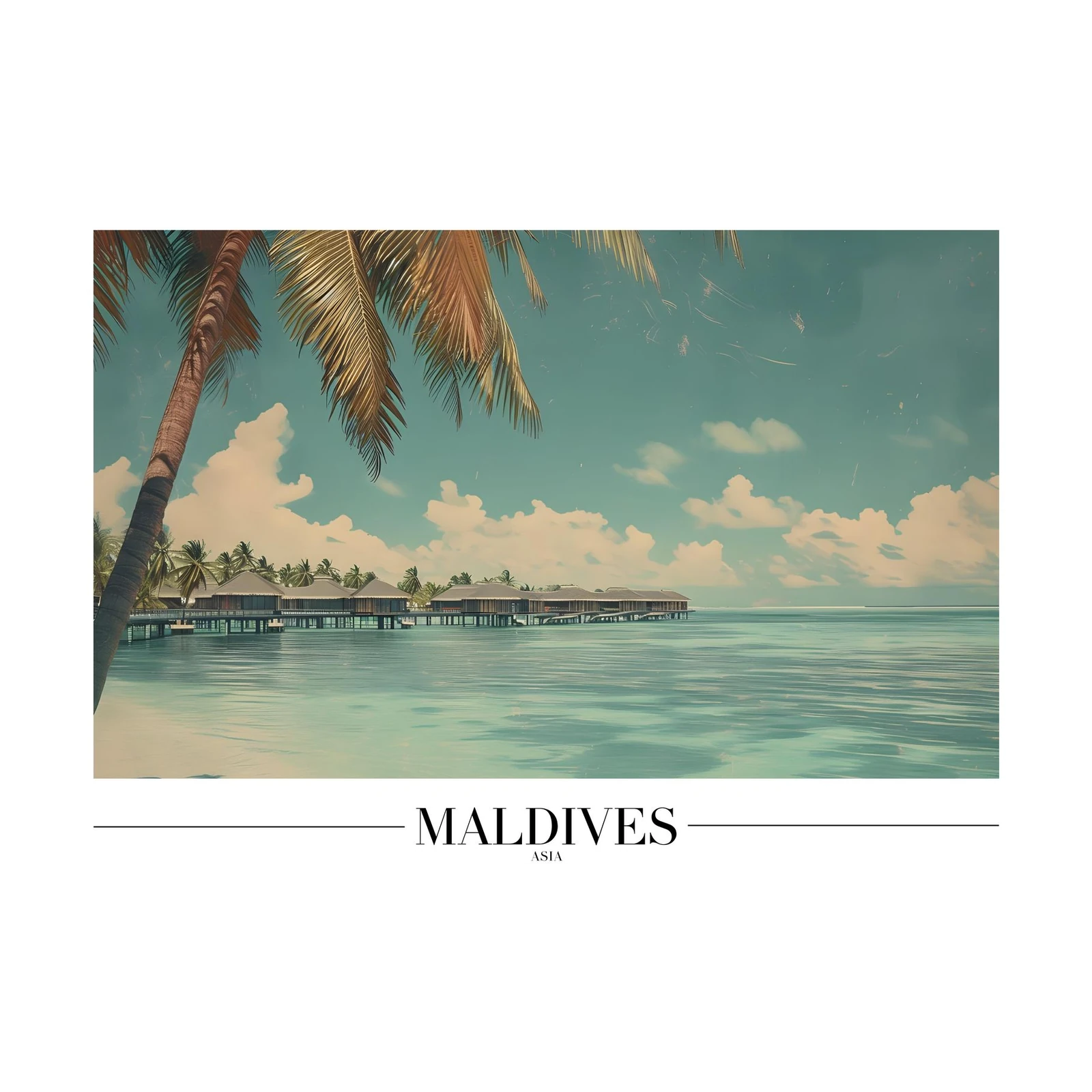 Maldives Paradise Overwater Bungalows Wall Art