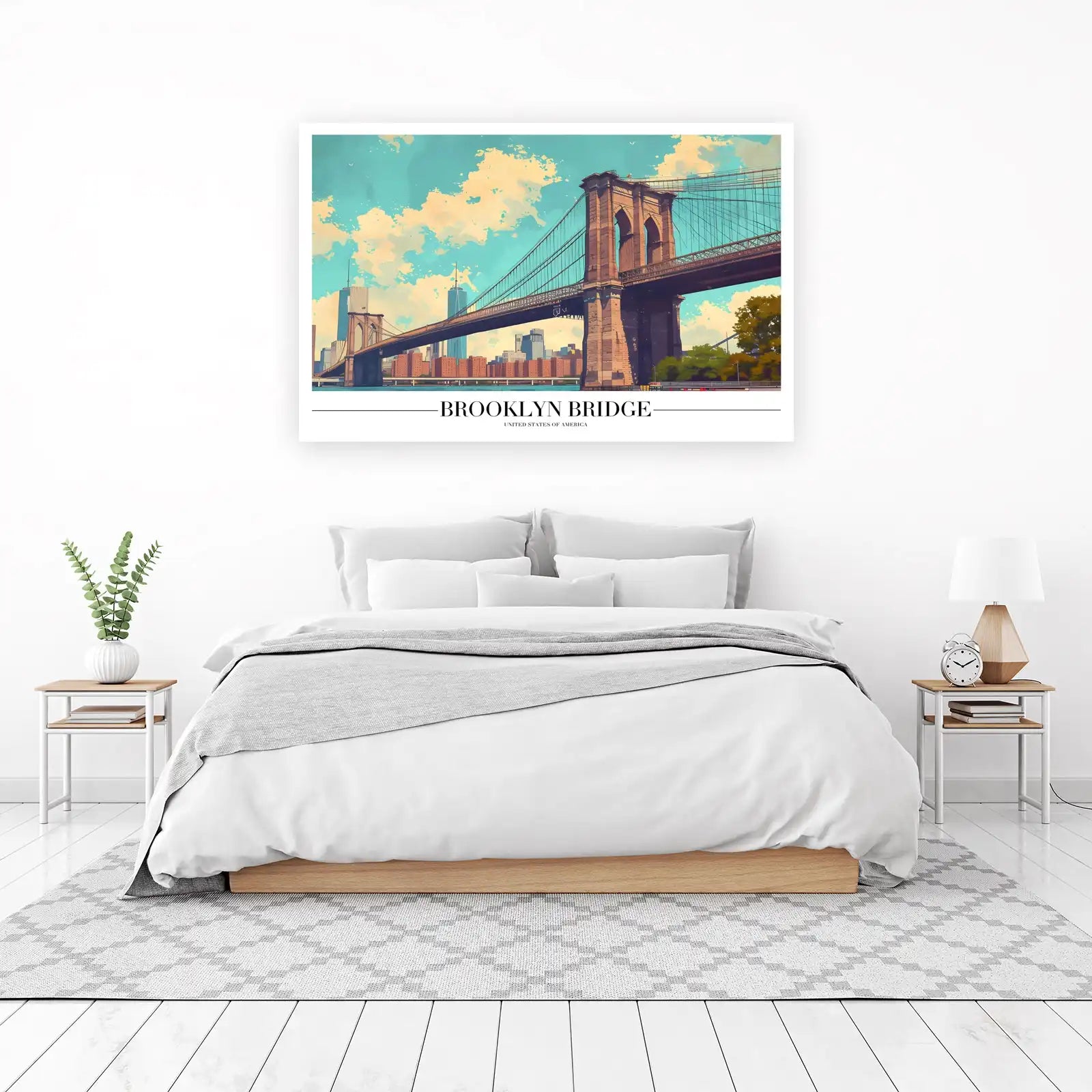 Vibrant Brooklyn Bridge Sky Wall Art
