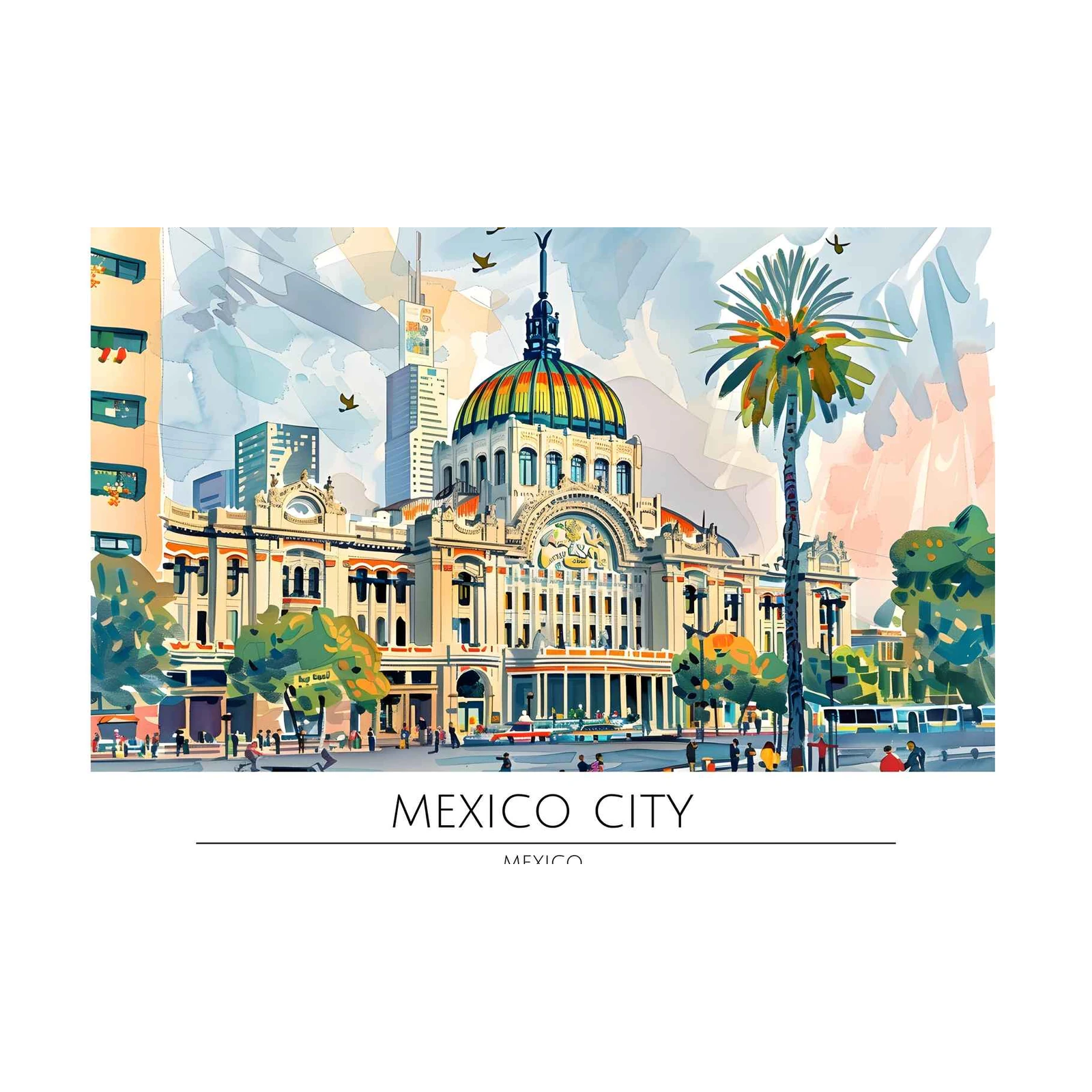 Vibrant Mexico City Art Wall Art