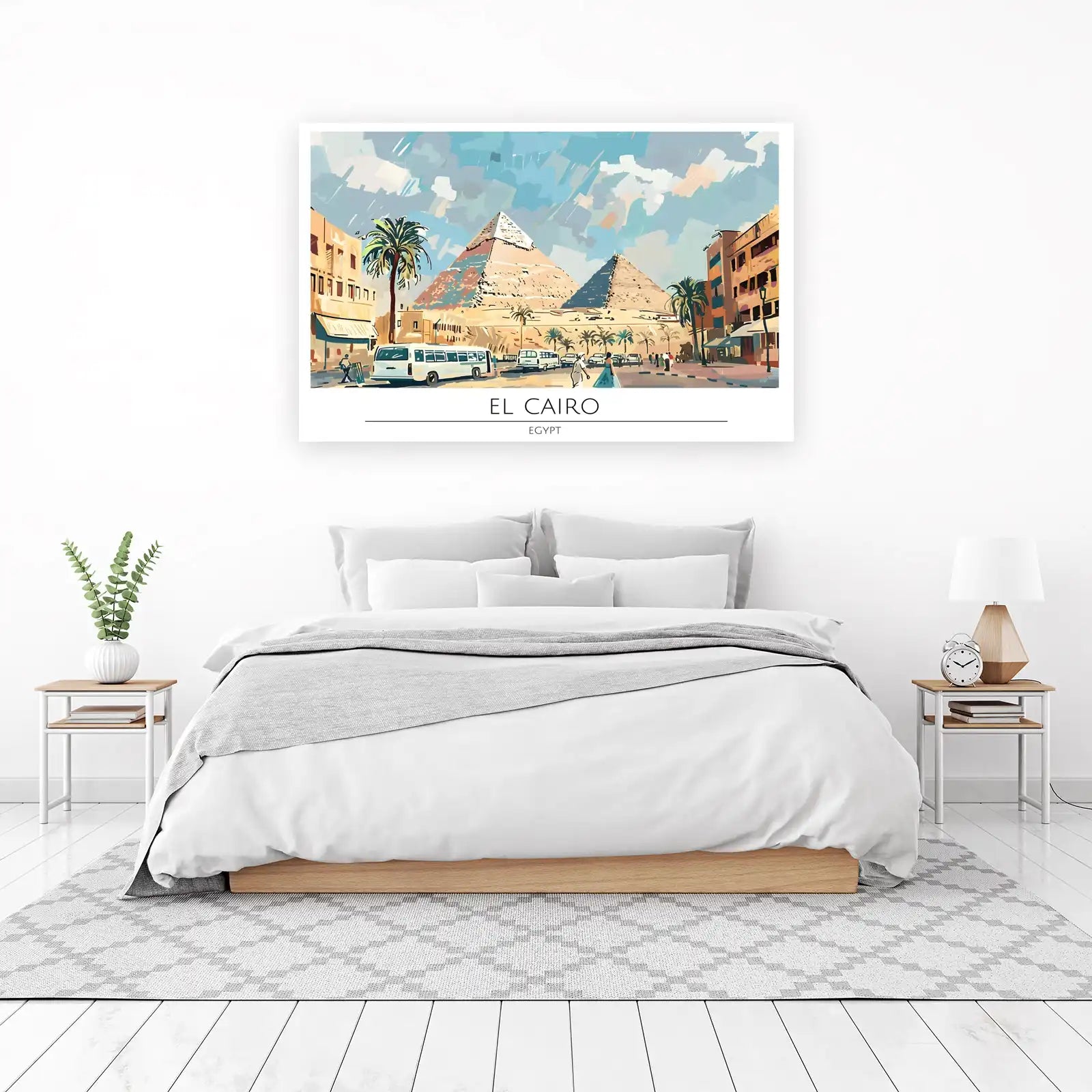 Vibrant El Cairo Pyramids Wall Art