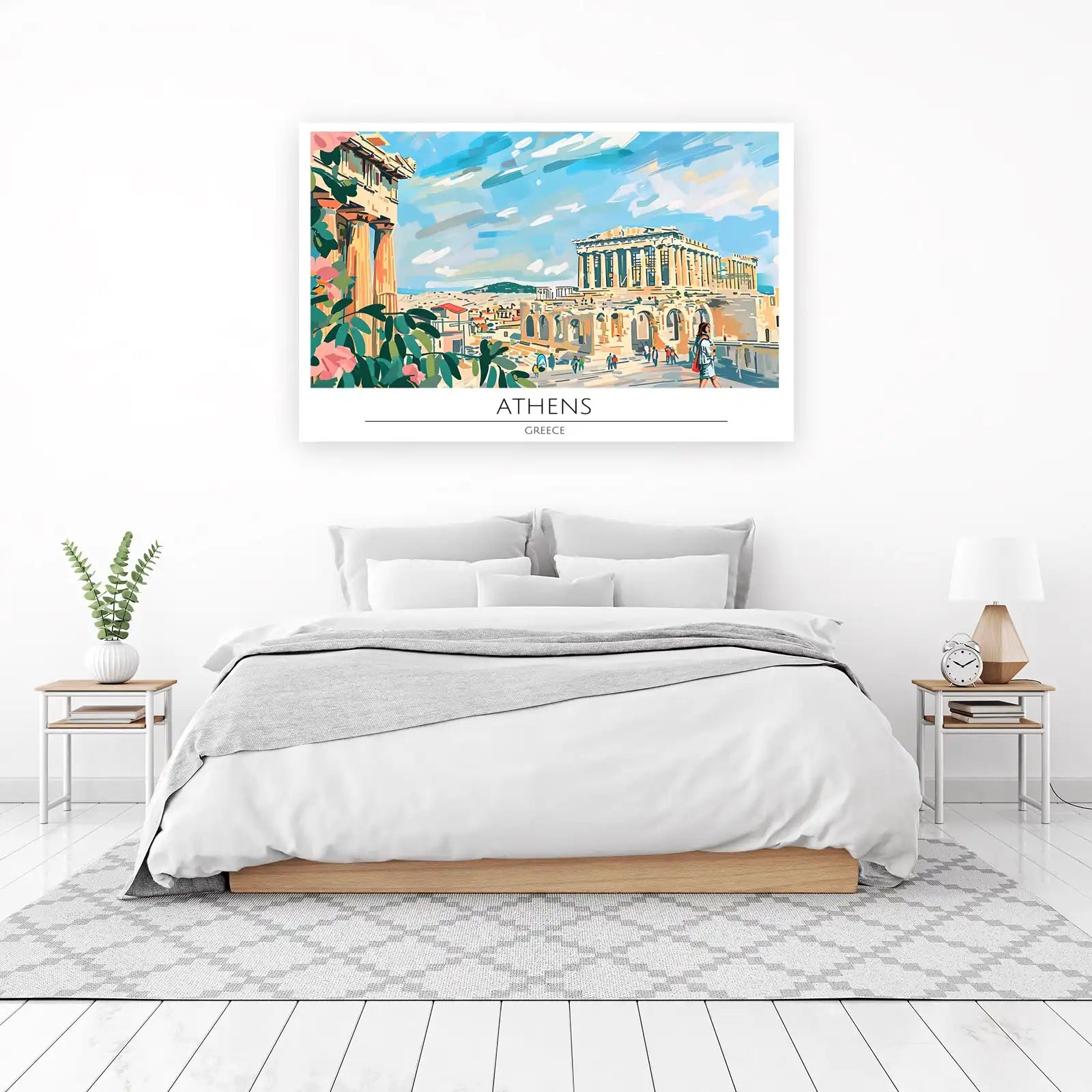 Vibrant Athens Acropolis Travel Art Wall Art