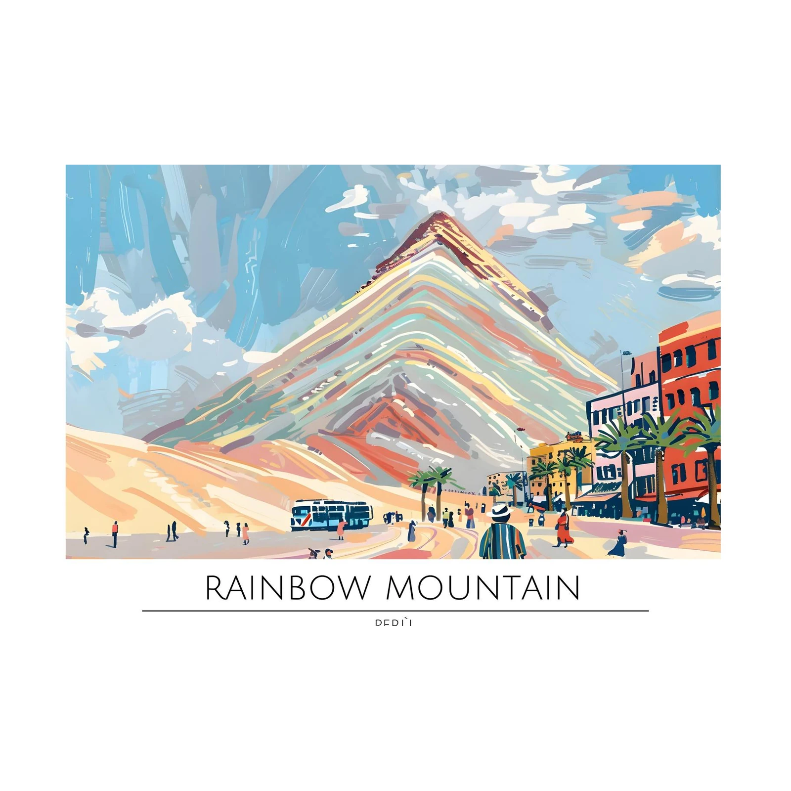 Vibrant Rainbow Mountain Peru Wall Art