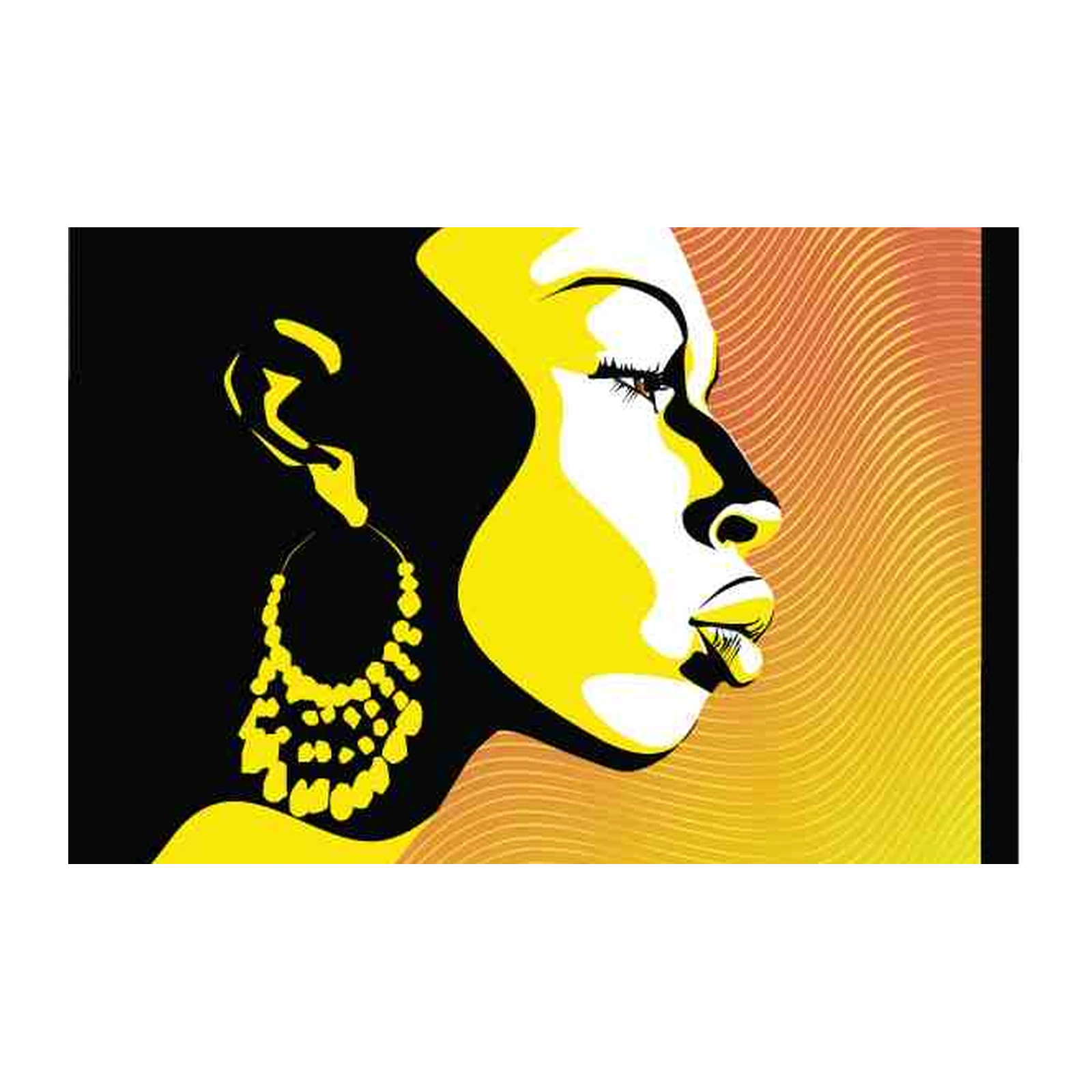 Bold Yellow Profile Woman Wall Art