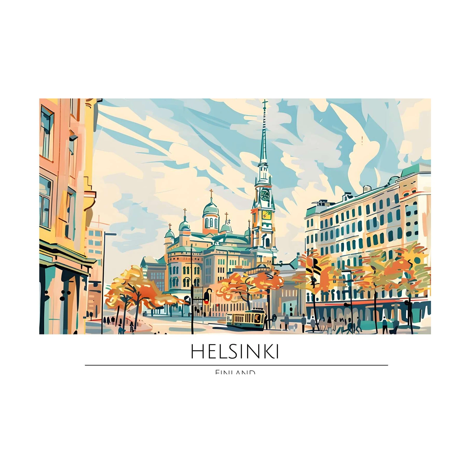 Helsinki Cityscape Wall Art - Nordic Art