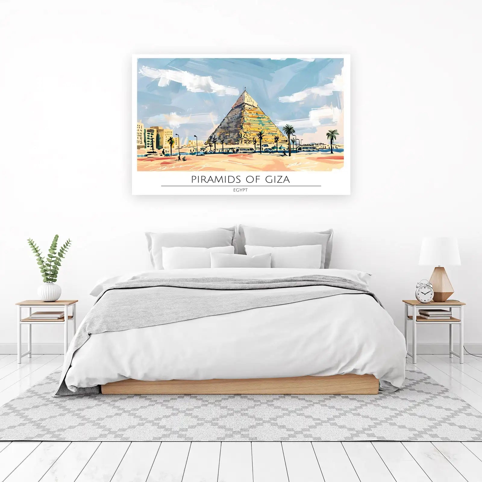 Vibrant Pyramids of Giza Egypt Wall Art