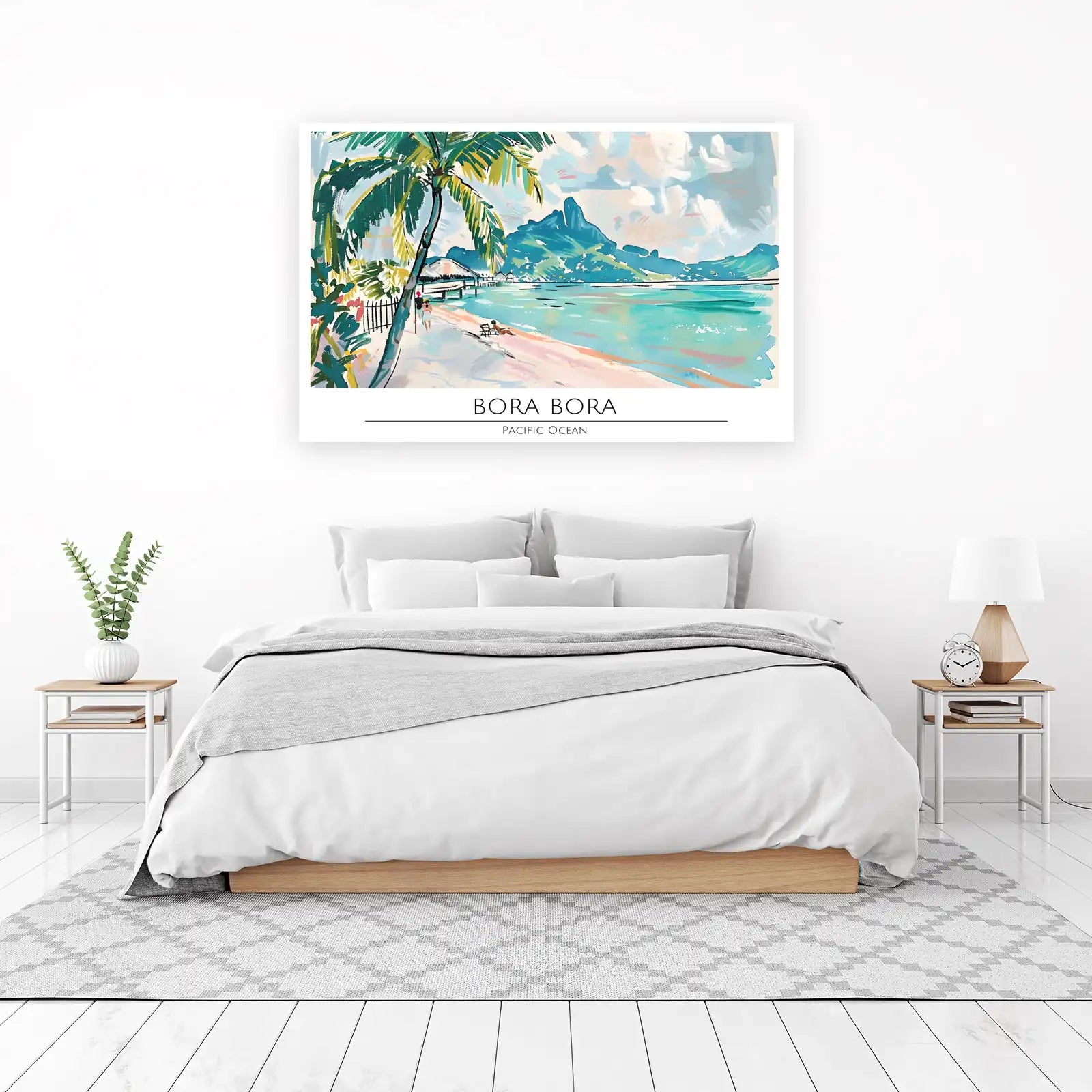 Bora Bora Tropical Beach & Palm Tree Wall Art