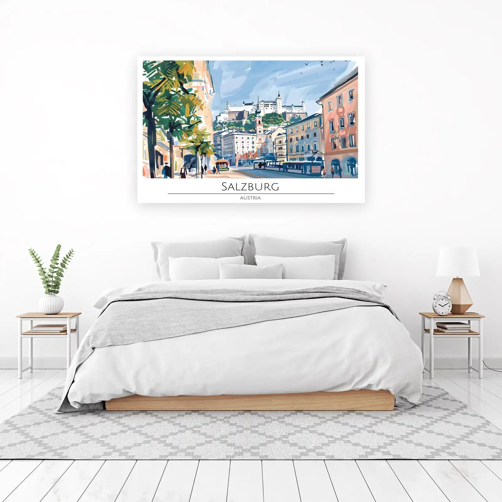 Salzburg Cityscape Travel Art Wall Art