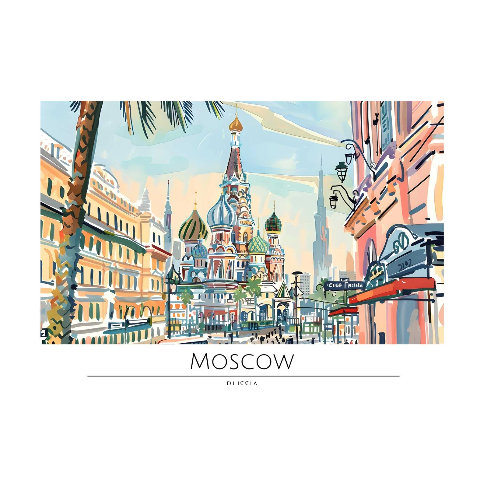 Vibrant Moscow Cityscape Wall Art