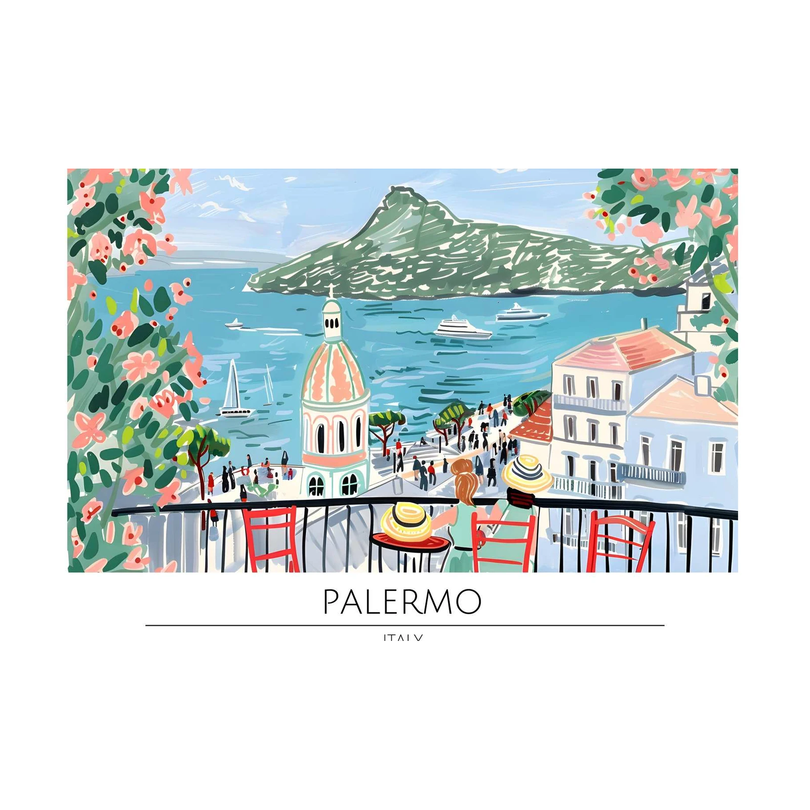Palermo Charm Coastal View Wall Art