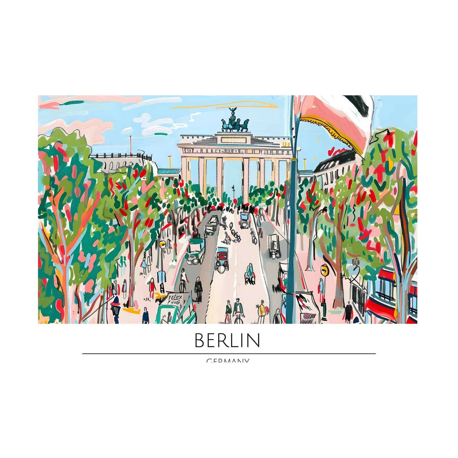 Vibrant Berlin Brandenburg Gate Wall Art