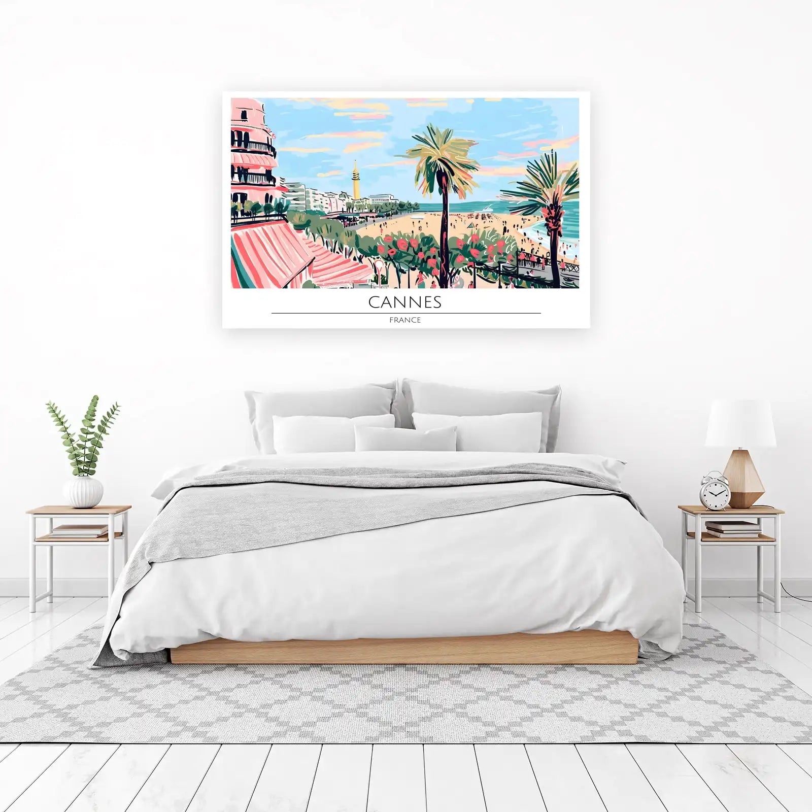 Vibrant Cannes Beach Scene Wall Art