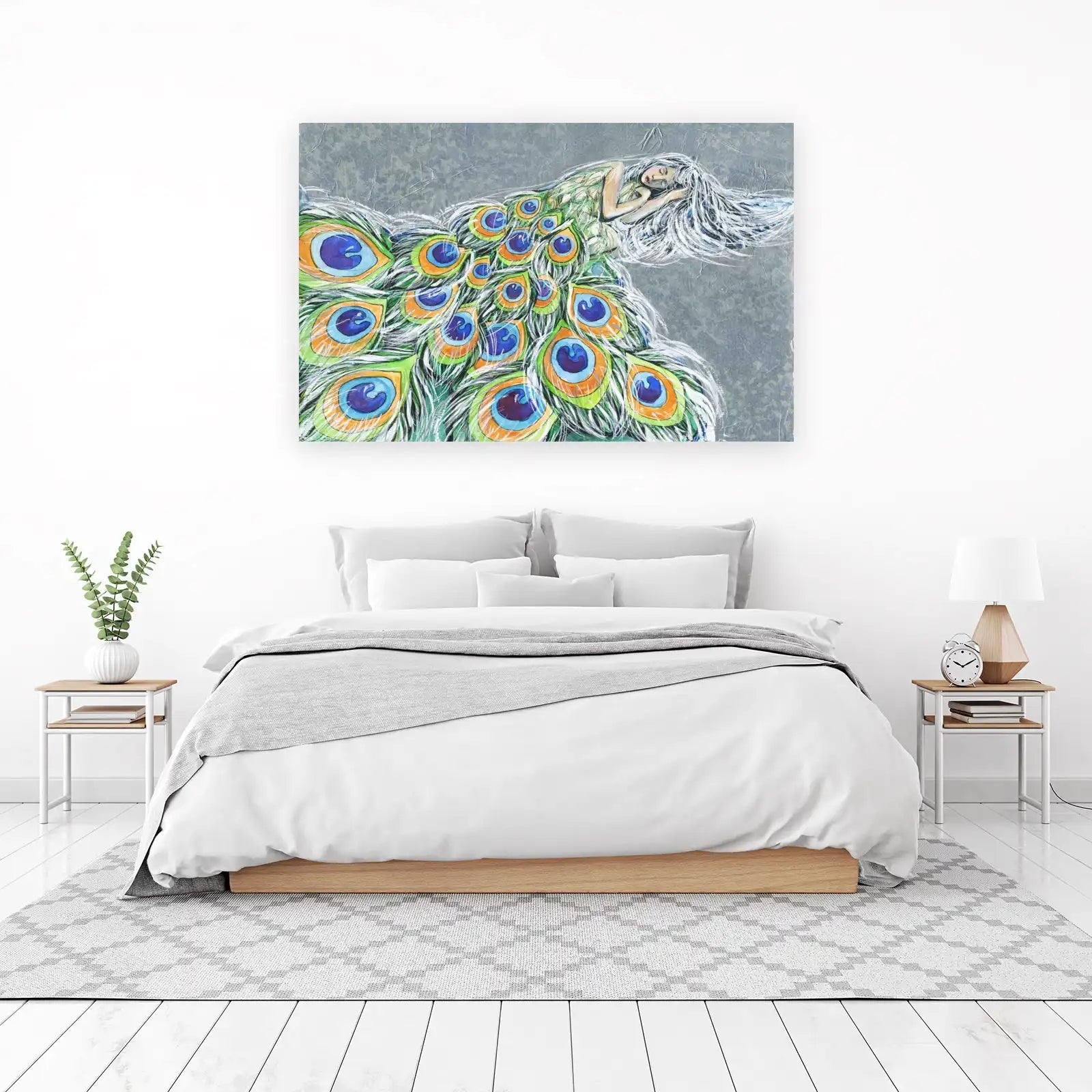 Enchanted Peacock Lady Wall Art Wall Art
