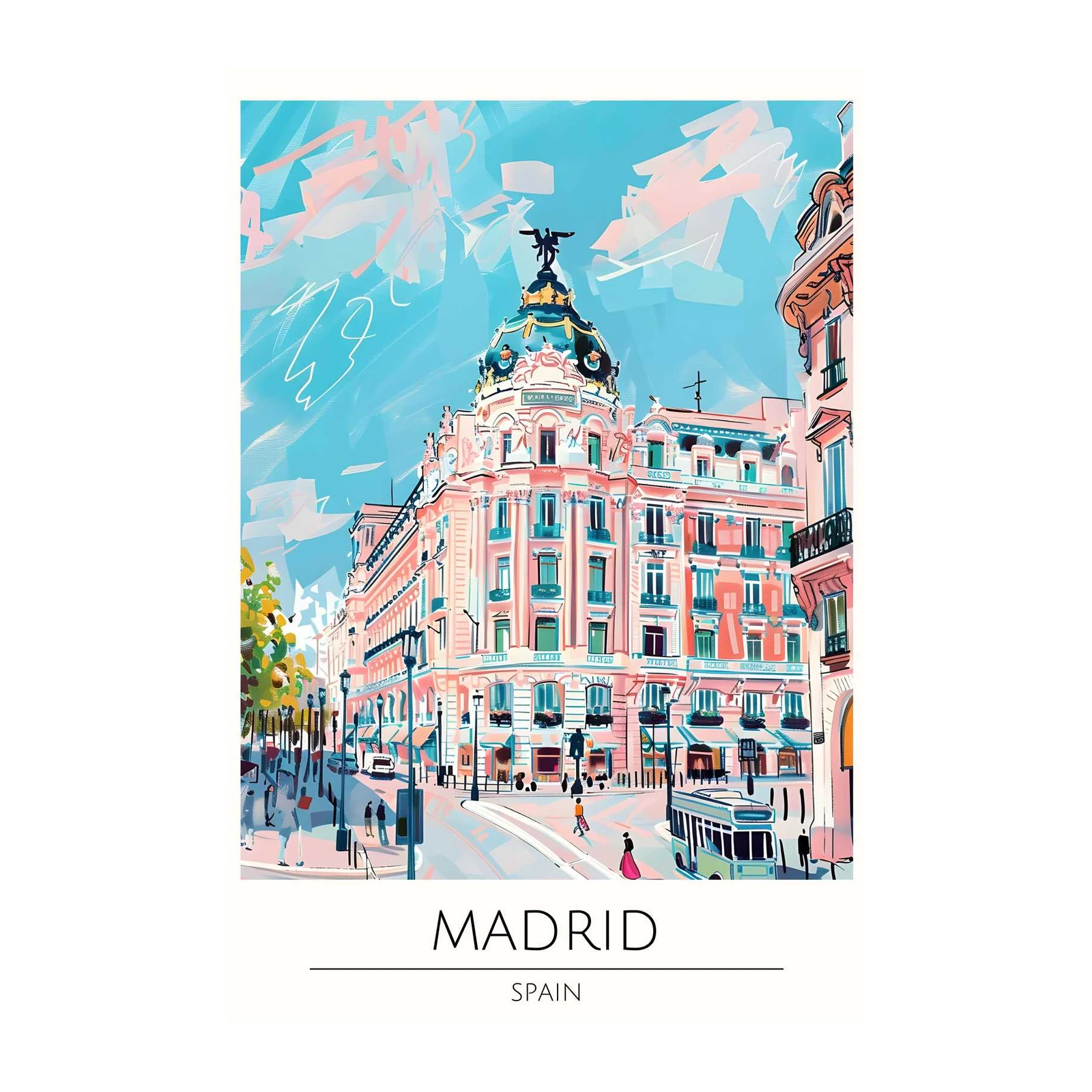 Vibrant Madrid Cityscape Wall Art