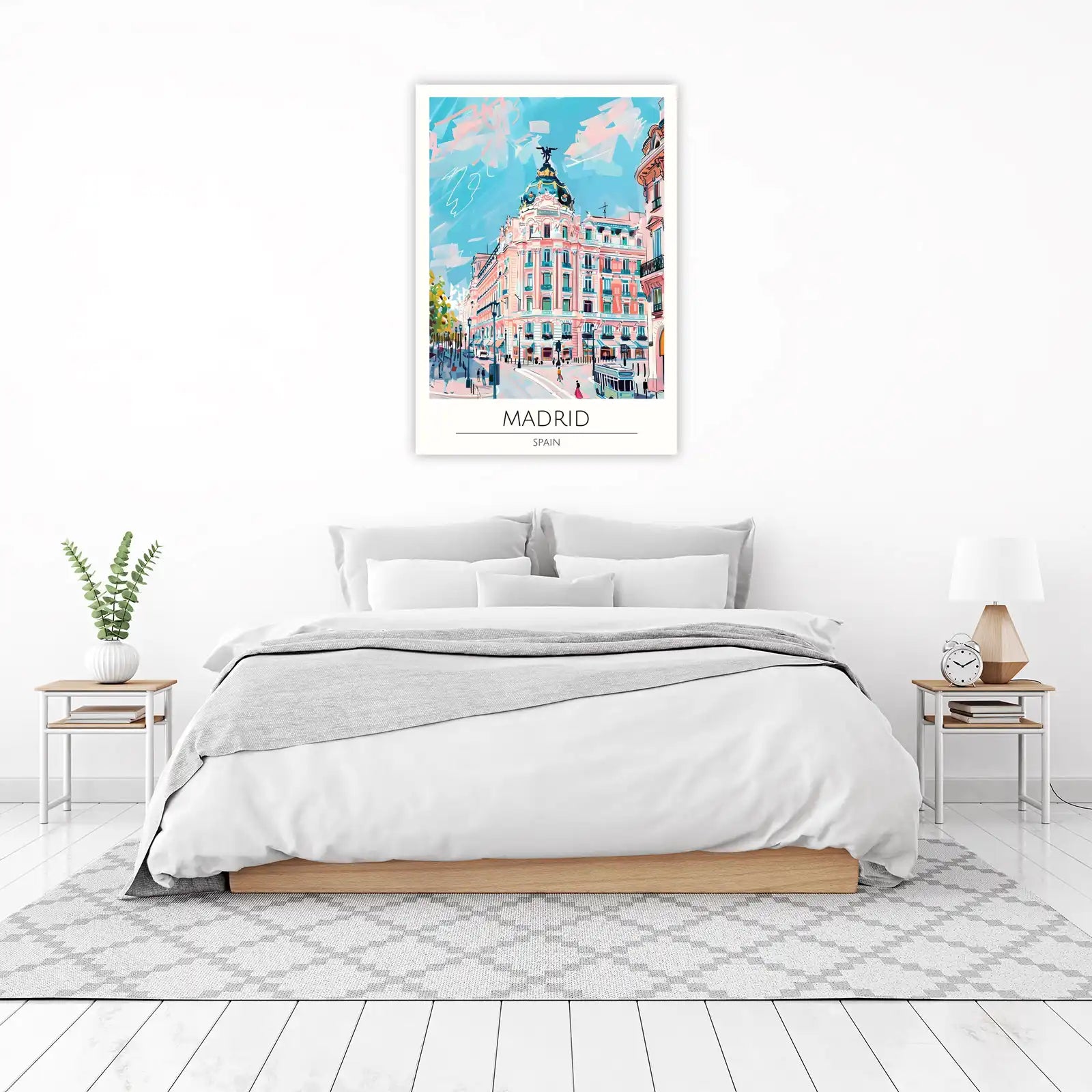 Vibrant Madrid Cityscape Wall Art