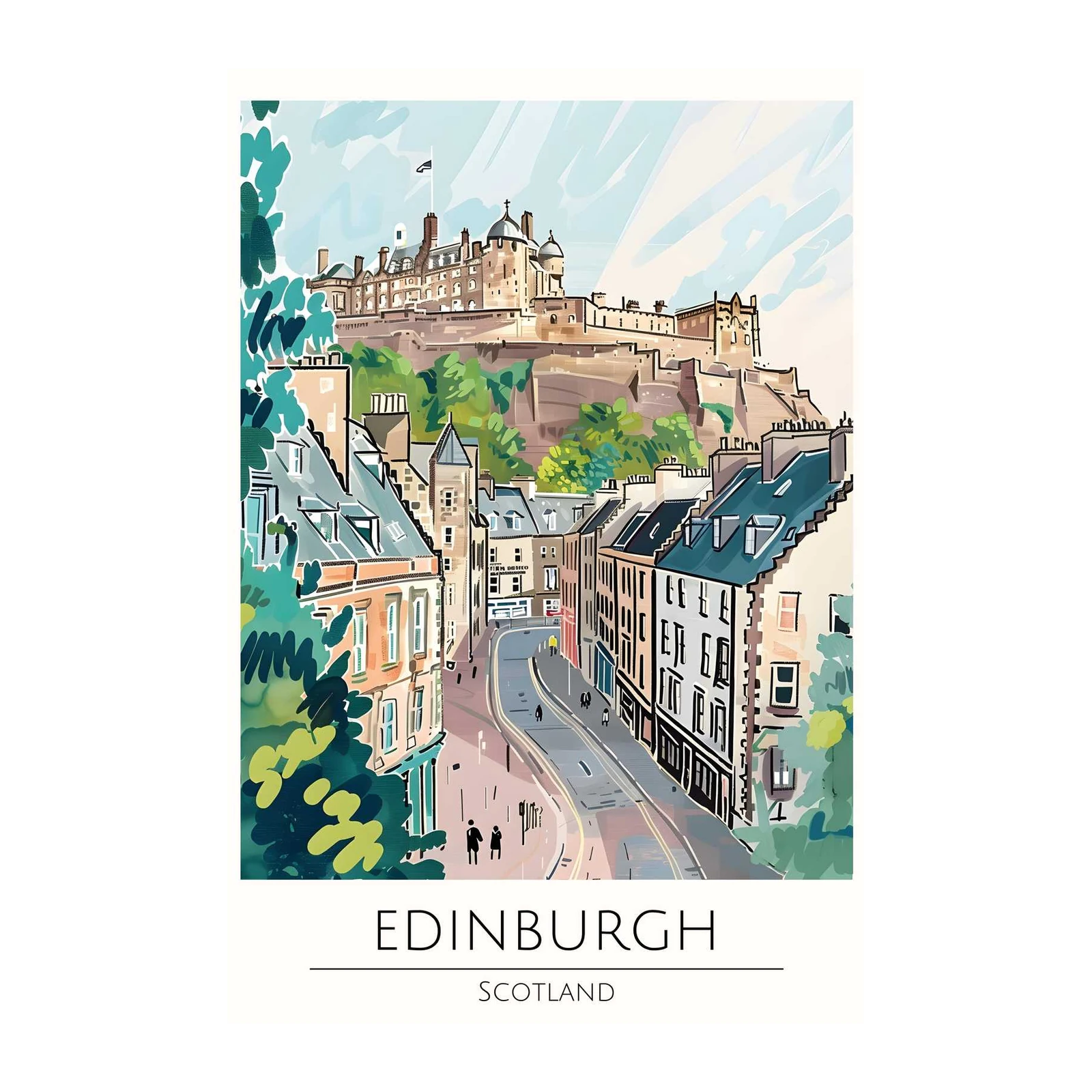 Edinburgh Castle Skyline Wall Art