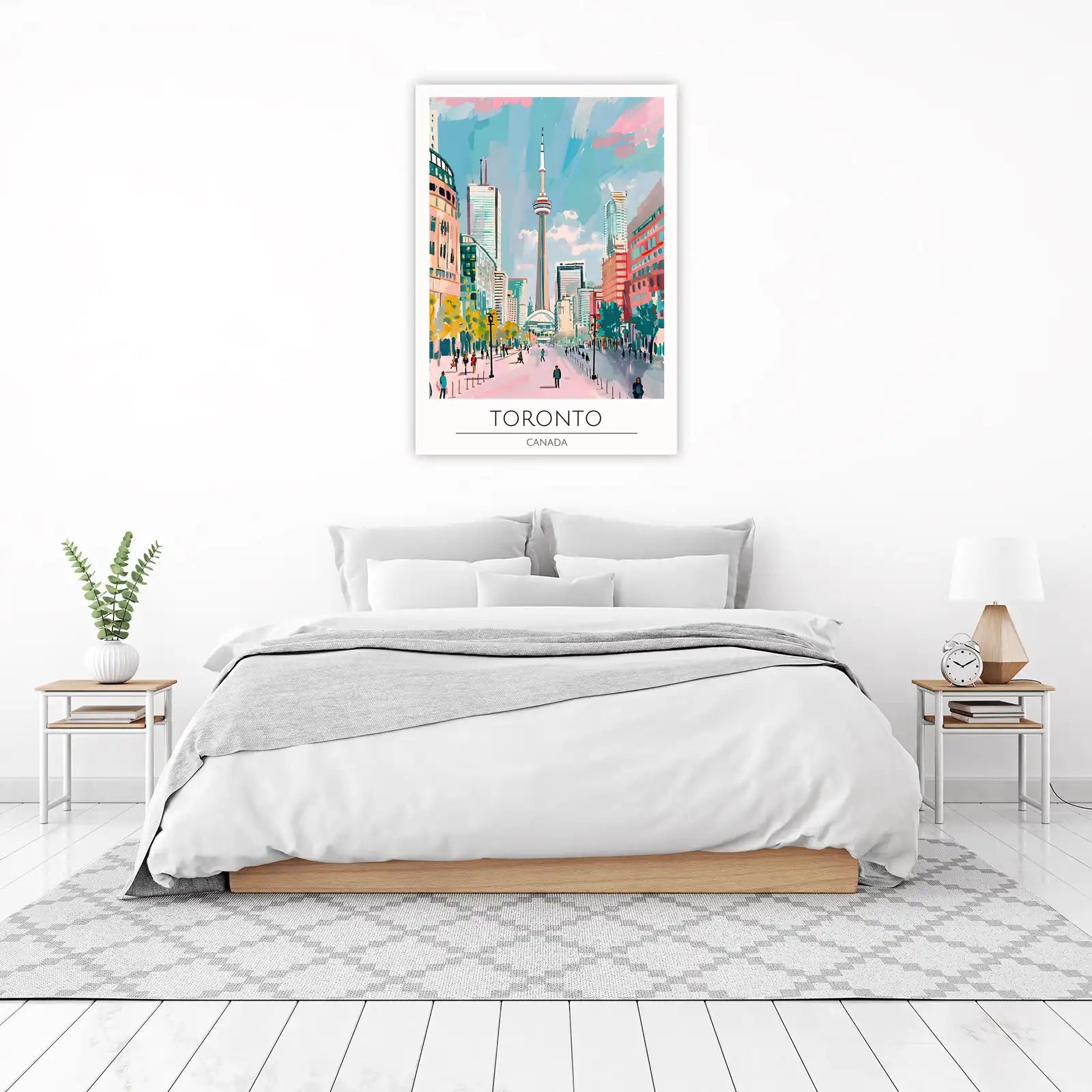 Vibrant Toronto Skyline CN Tower Wall Art