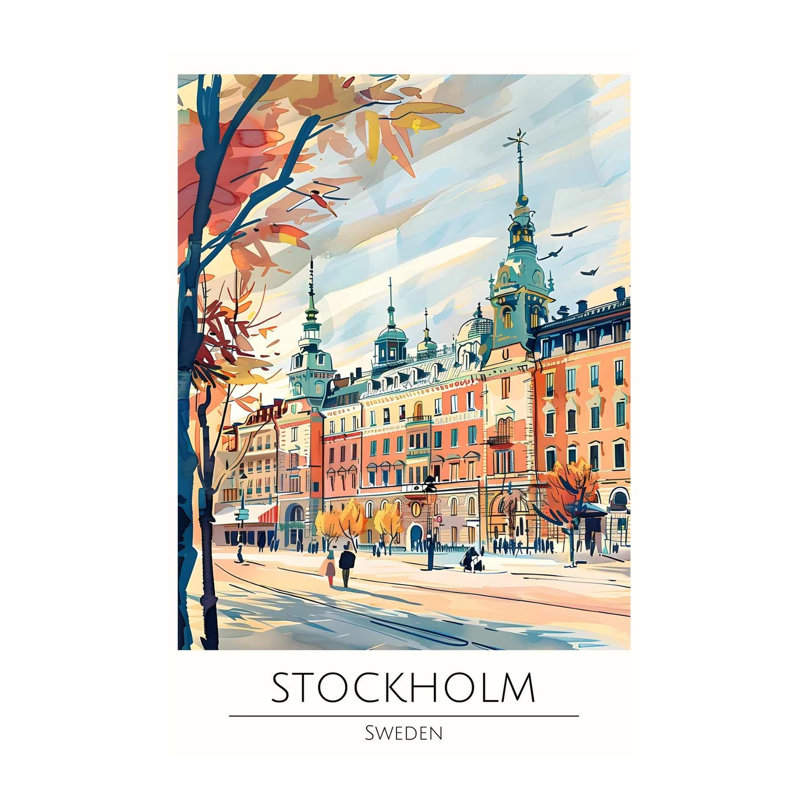 Vibrant Stockholm Autumn Cityscape Wall Art