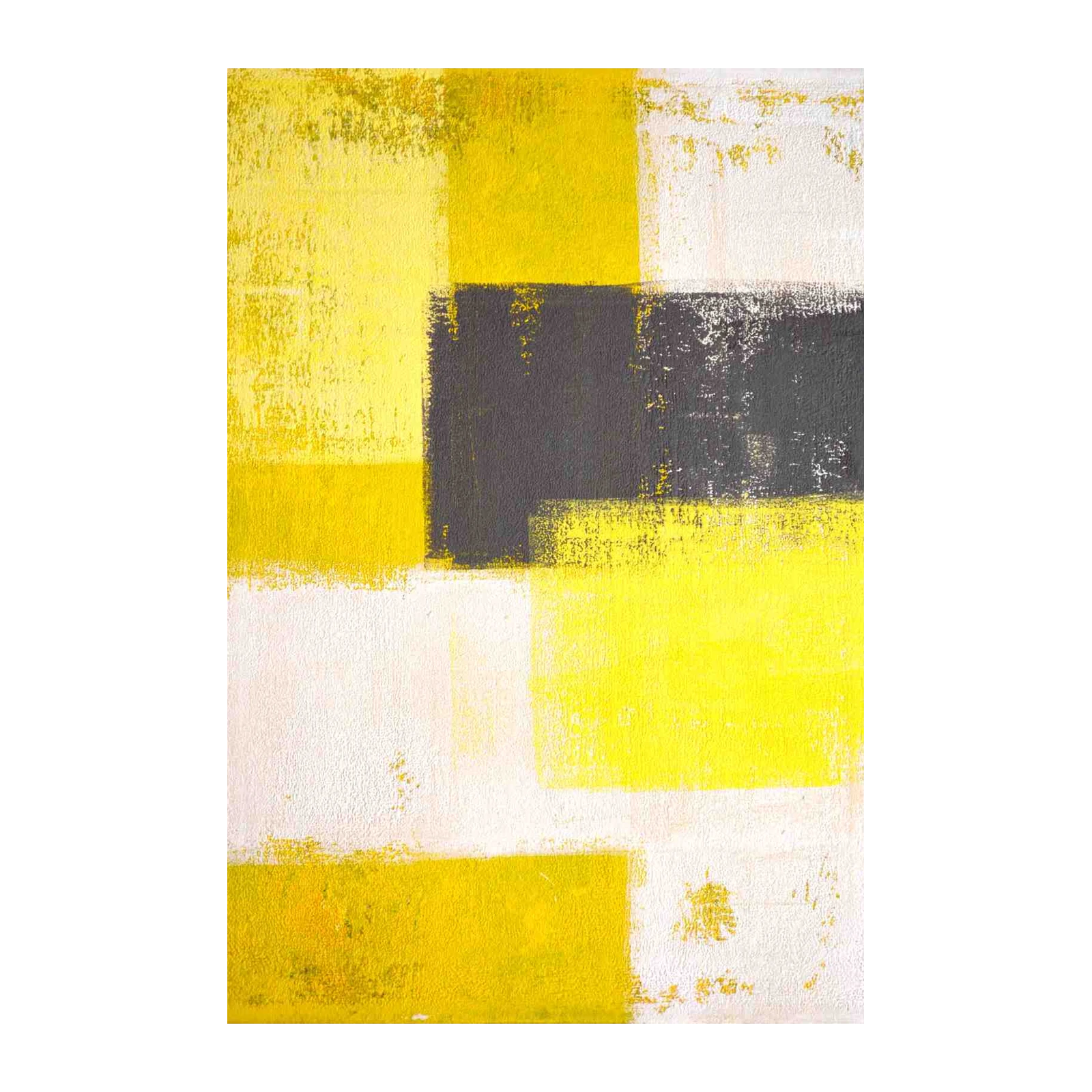 Modern Yellow & Grey Abstract Geometric Wall Art