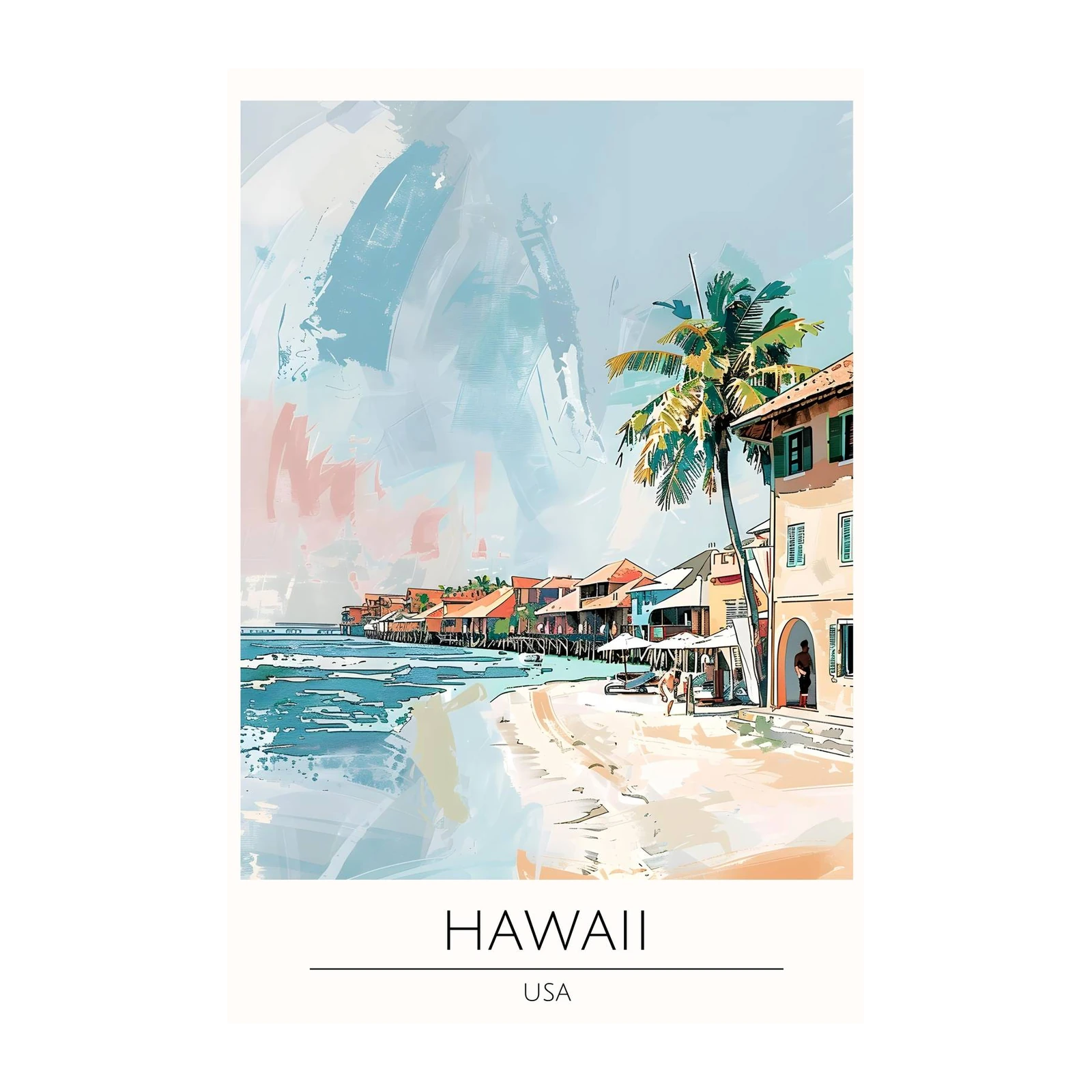 Vibrant Hawaii Beach Scene Wall Art