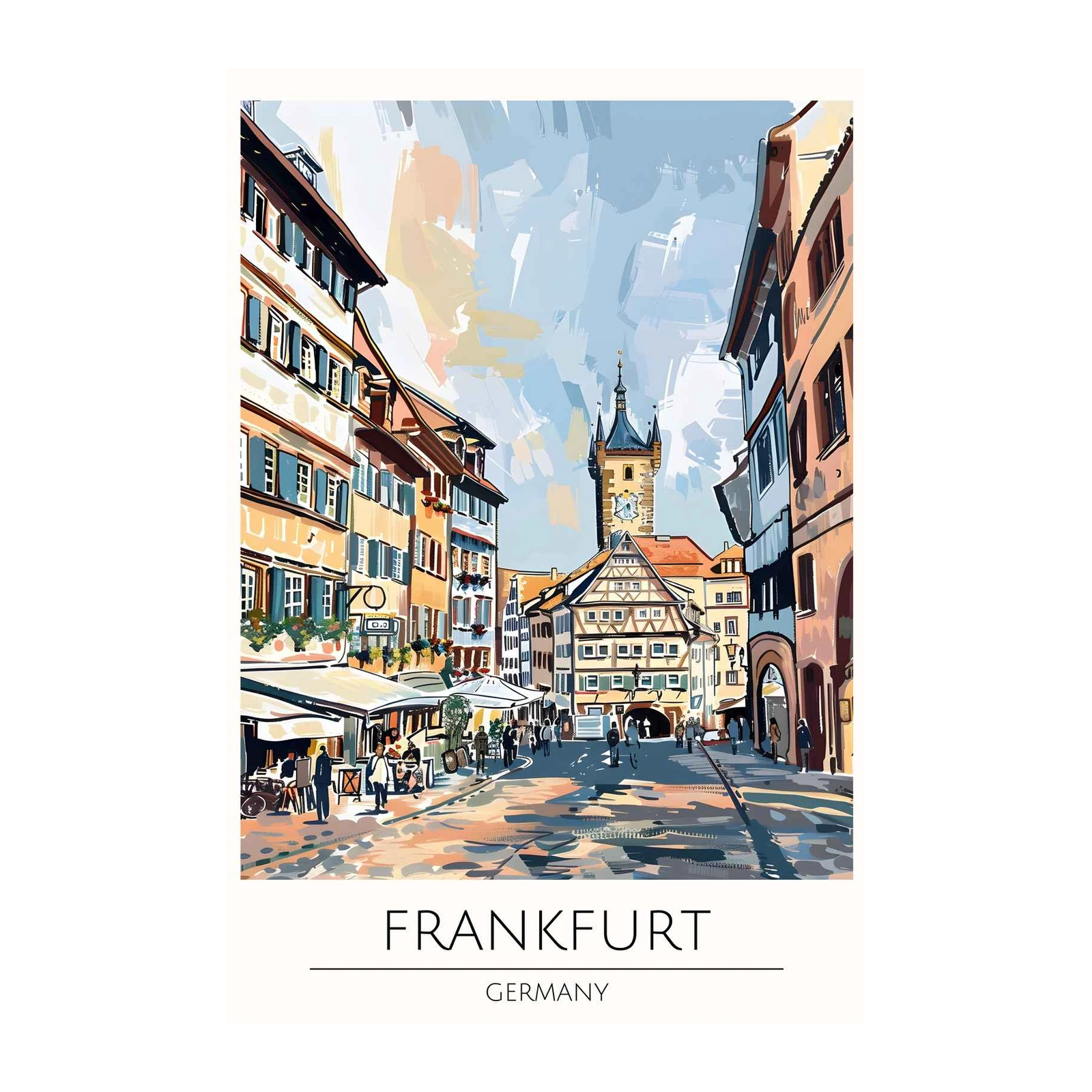 Vibrant Frankfurt Street Scene Wall Art