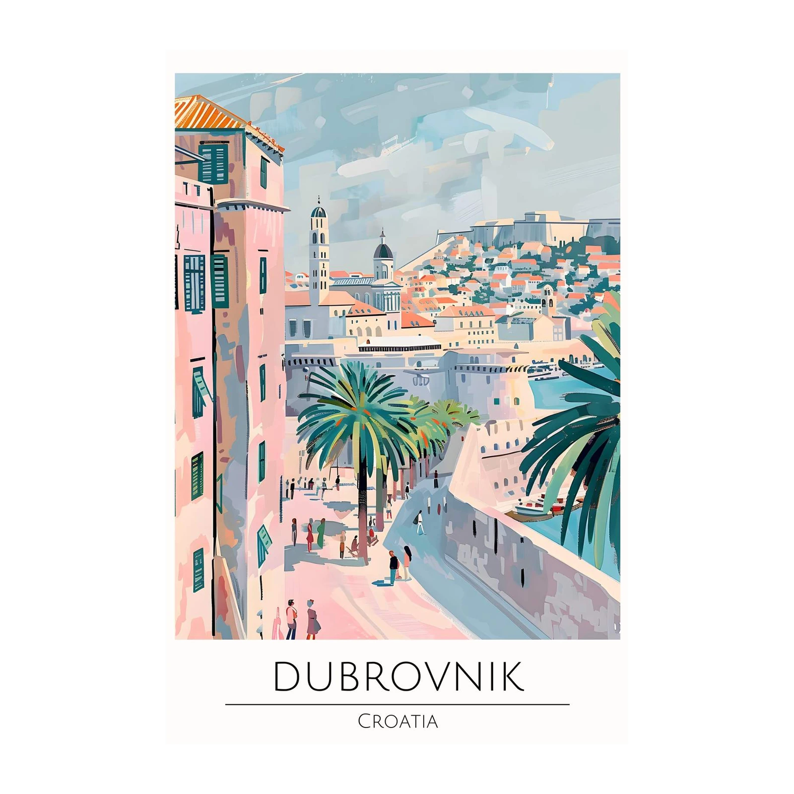 Dubrovnik Coastal Cityscape Wall Art
