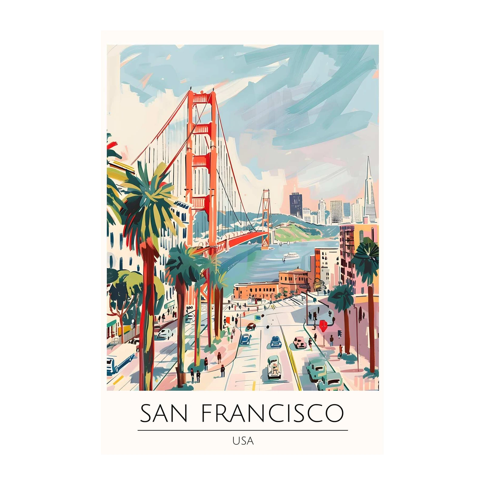 Vibrant San Francisco Golden Gate Wall Art