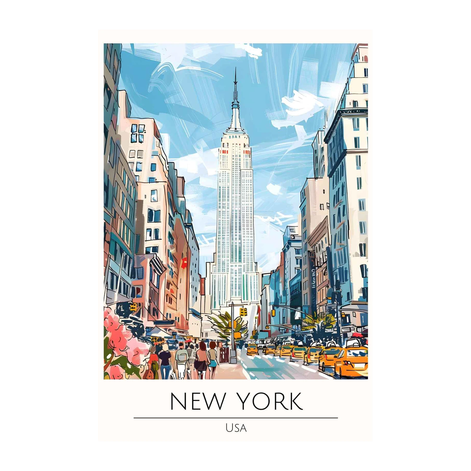 Vibrant NYC Empire State Building Wall Art