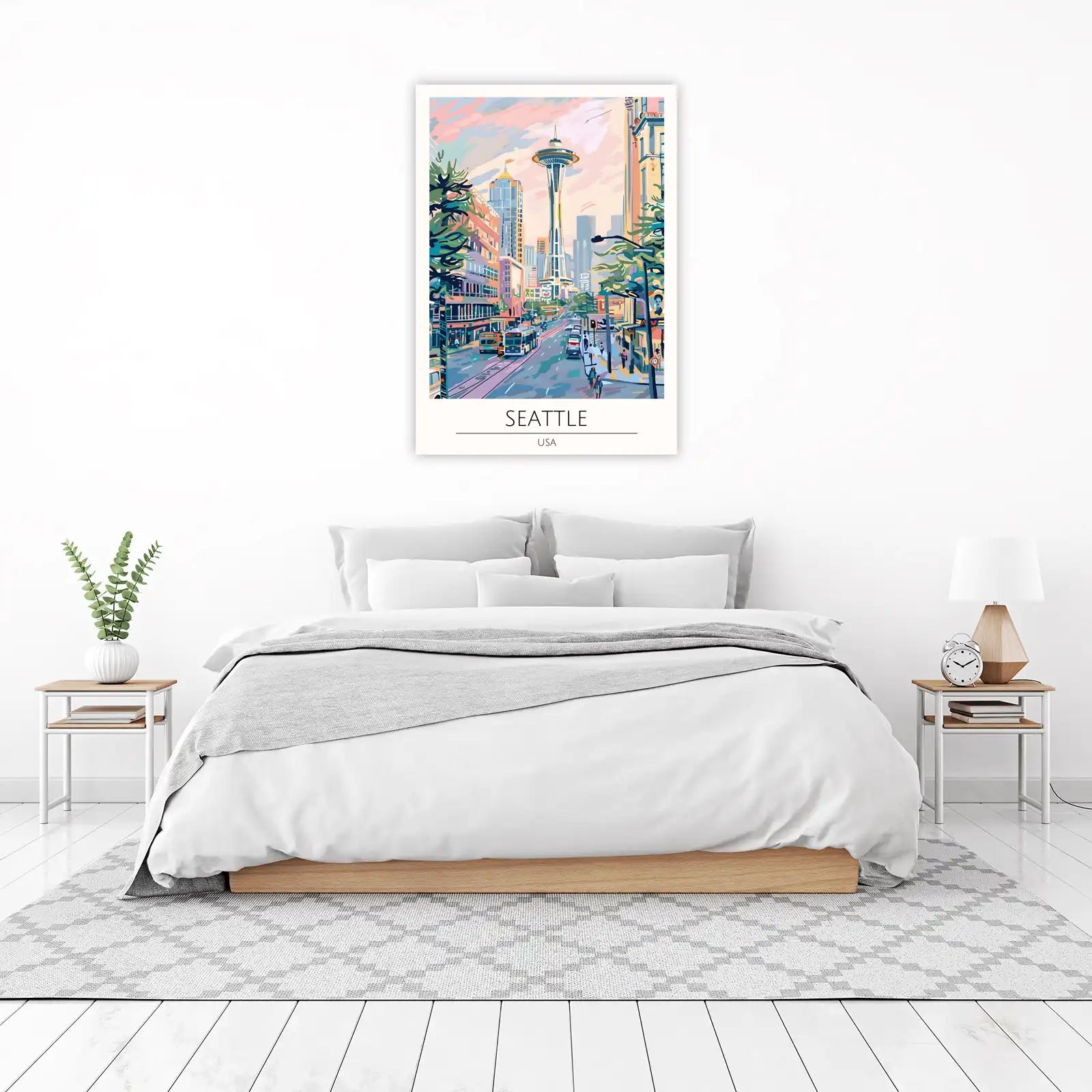 Vibrant Seattle Skyline & Space Needle Wall Art