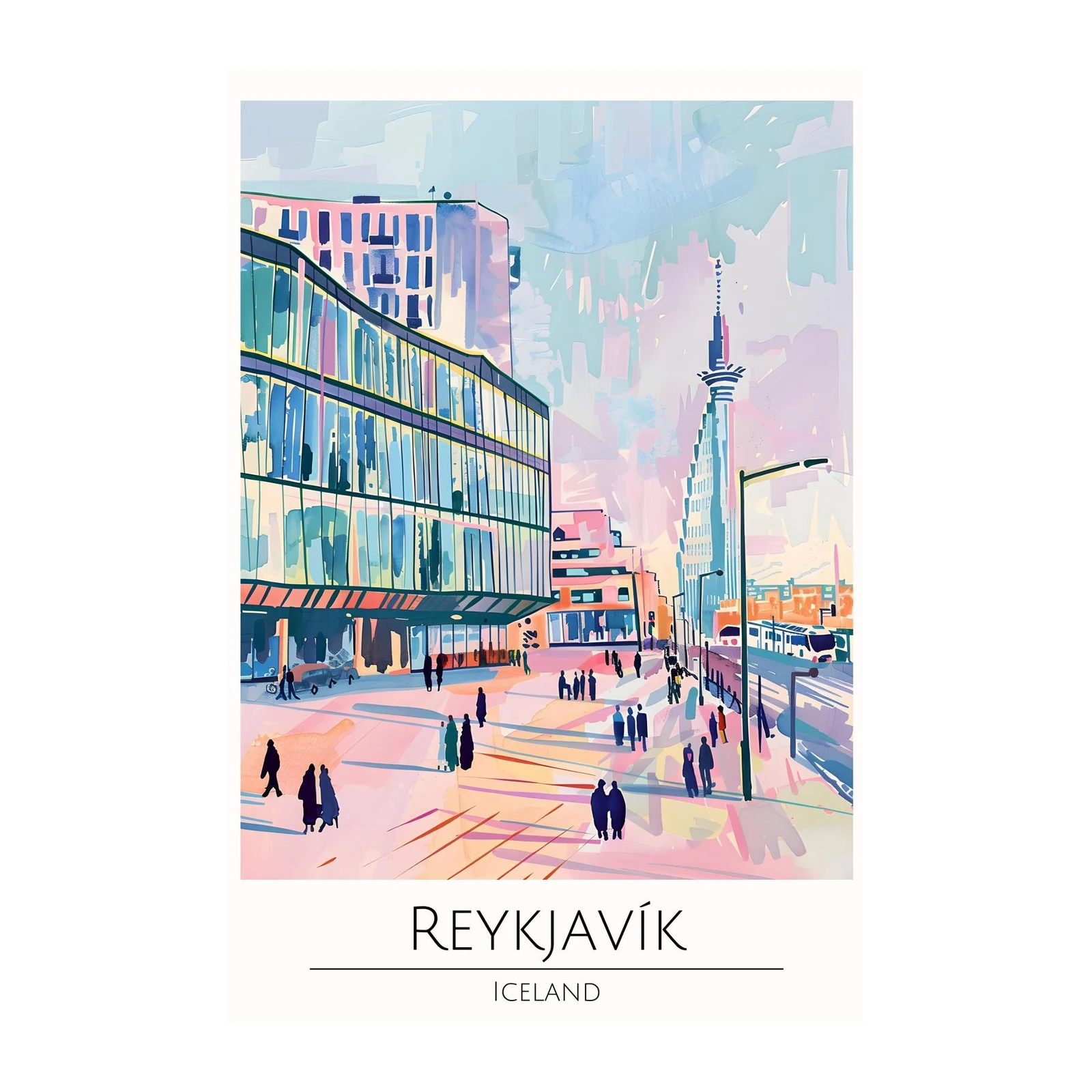 Vibrant Reykjavik Cityscape Wall Art