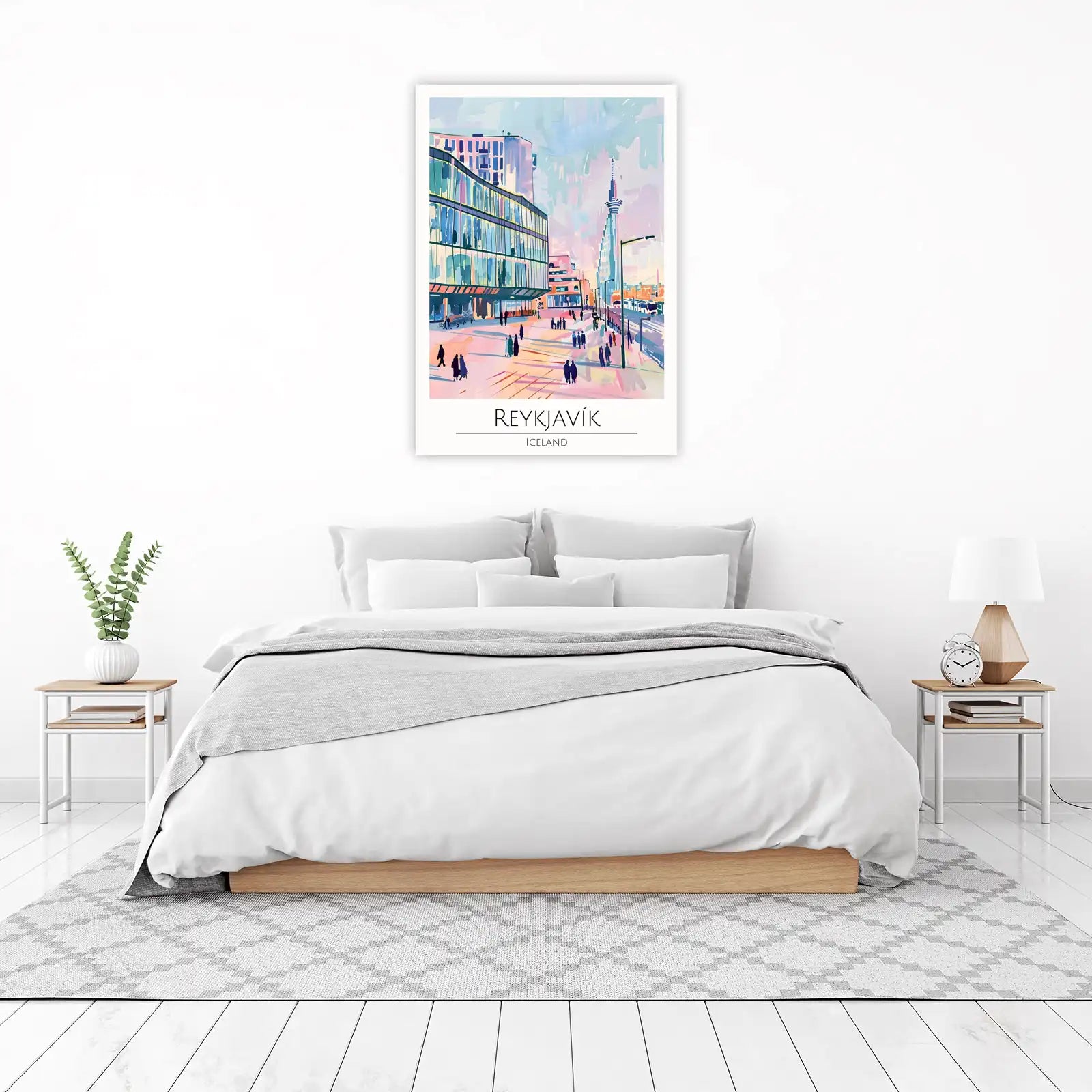 Vibrant Reykjavik Cityscape Wall Art